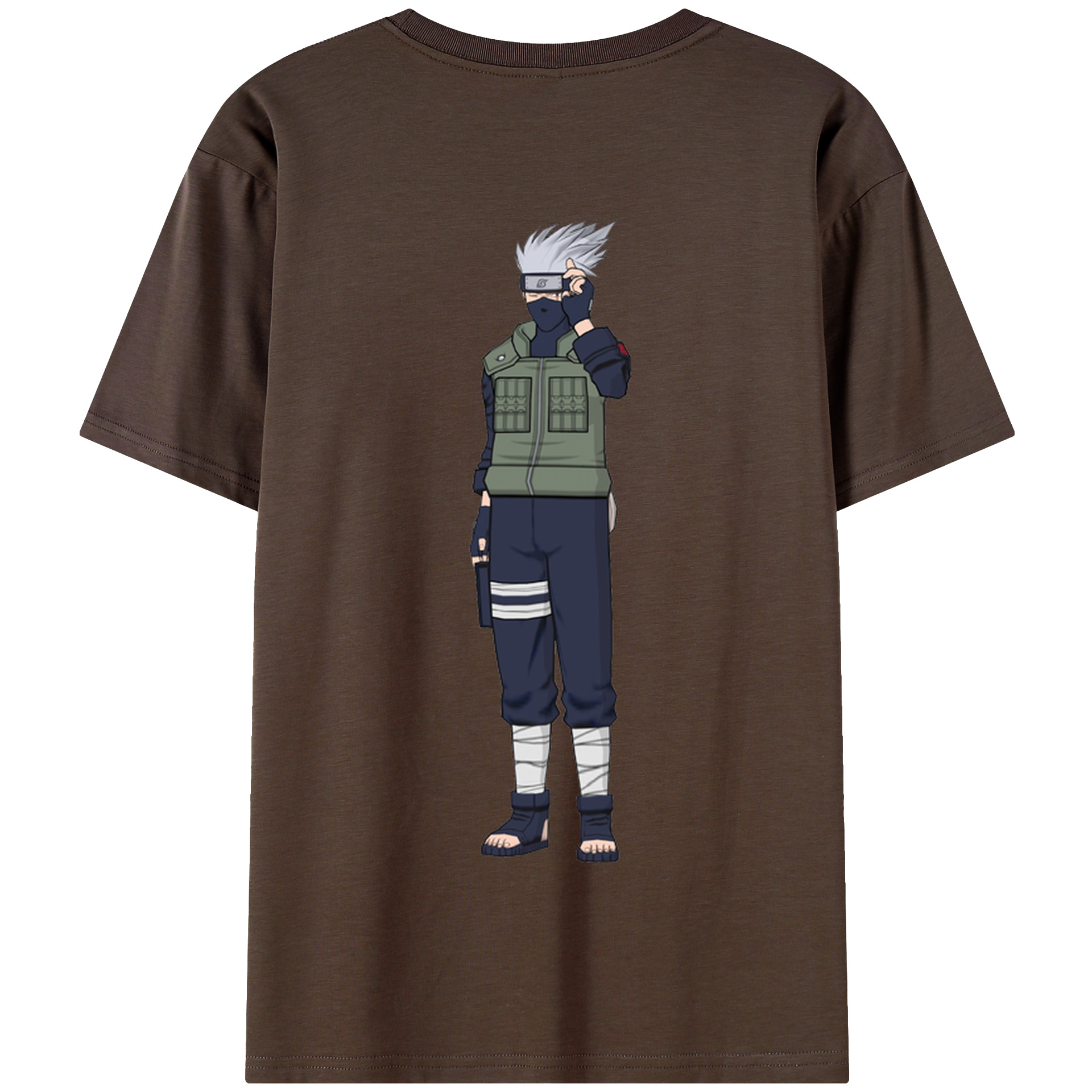 （画像用） NARUTO -ナルト- はたけ カカシ Hatake Kakashi 綿100％半袖Tシャツ（背面プリント）