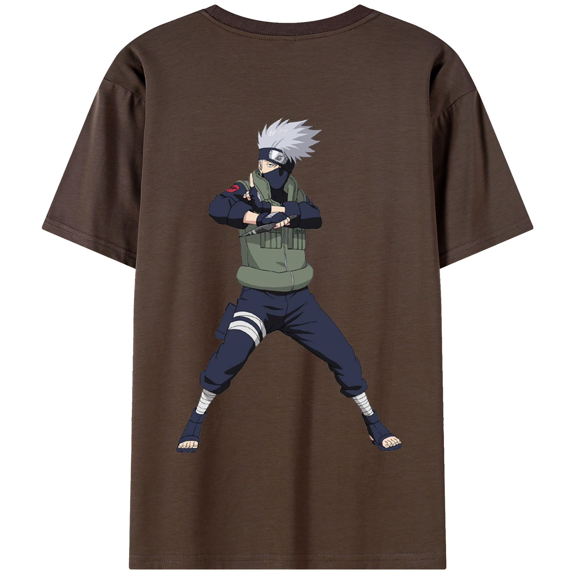 （画像用） NARUTO -ナルト- はたけ カカシ Hatake Kakashi 綿100％半袖Tシャツ（背面プリント）