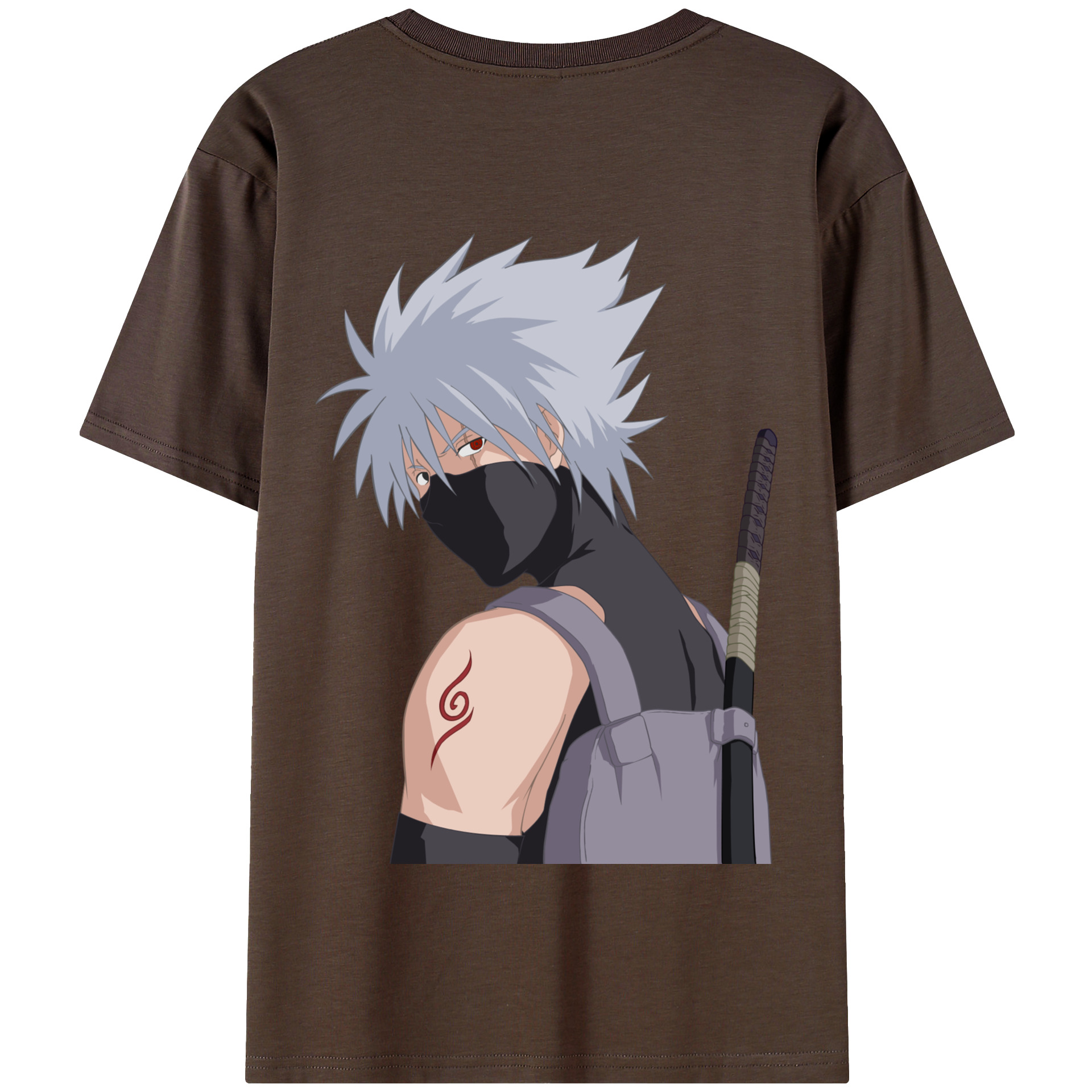 （画像用） NARUTO -ナルト- はたけ カカシ Hatake Kakashi 綿100％半袖Tシャツ（背面プリント）