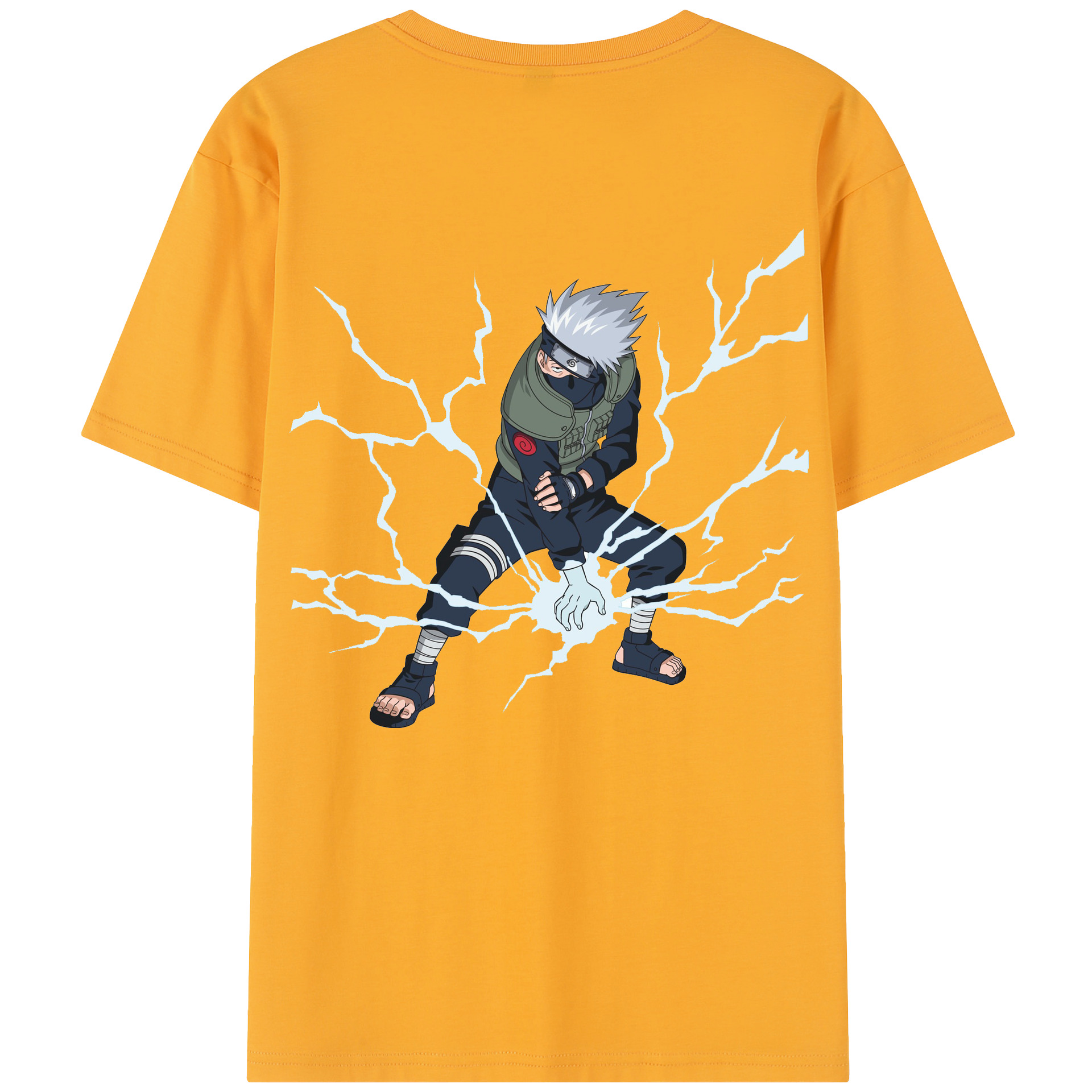 （画像用） NARUTO -ナルト- はたけ カカシ Hatake Kakashi 綿100％半袖Tシャツ（背面プリント）