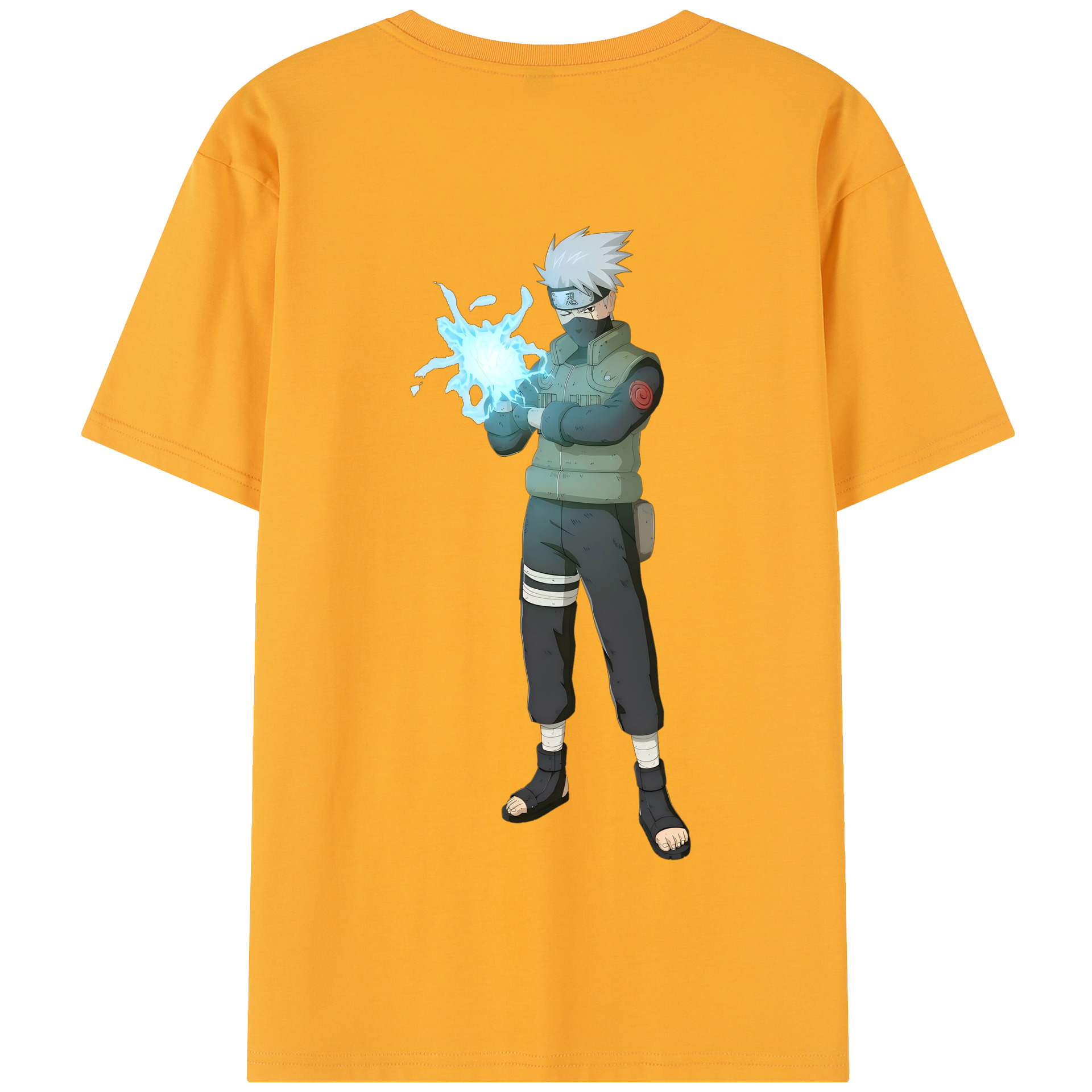 （画像用） NARUTO -ナルト- はたけ カカシ Hatake Kakashi 綿100％半袖Tシャツ（背面プリント）