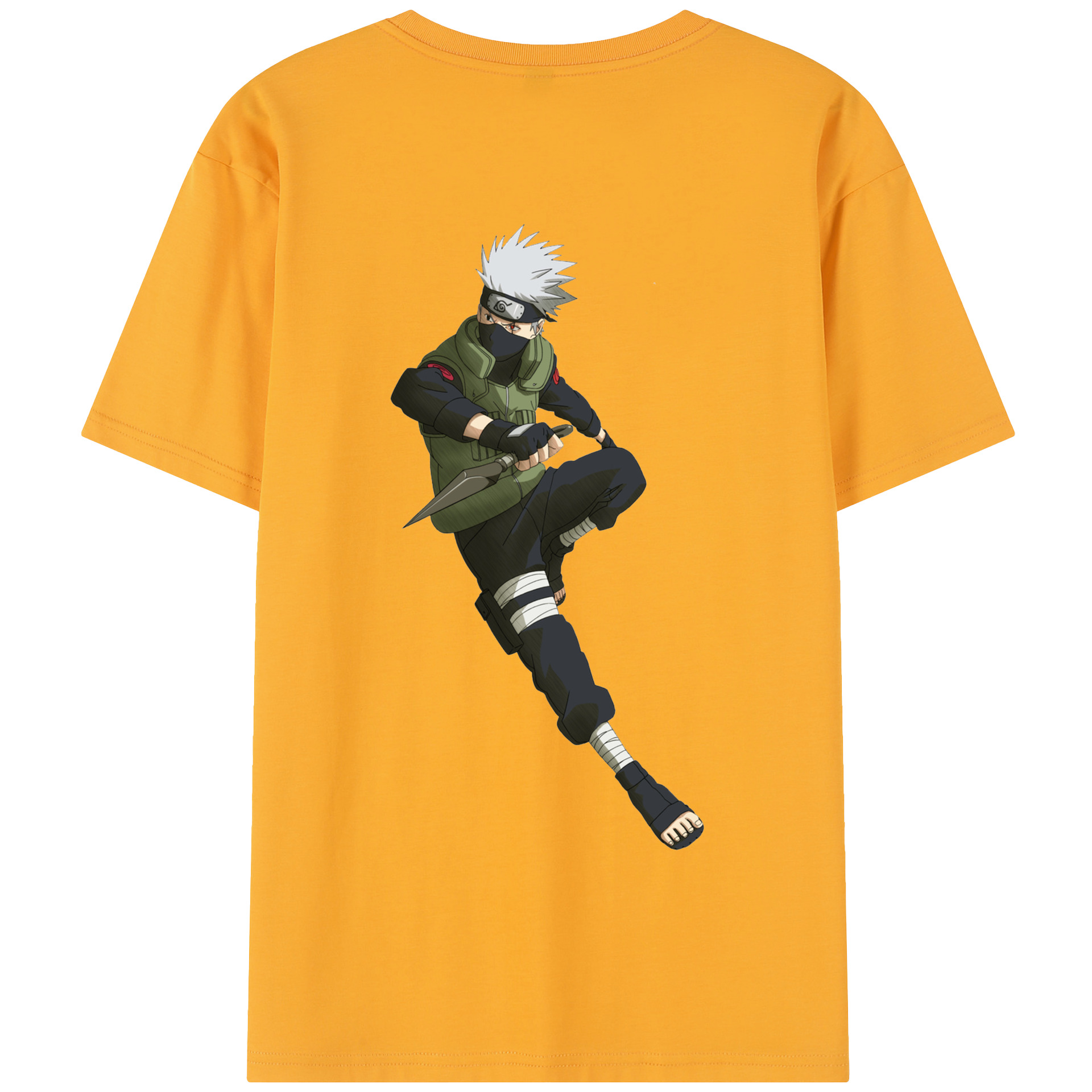 （画像用） NARUTO -ナルト- はたけ カカシ Hatake Kakashi 綿100％半袖Tシャツ（背面プリント）