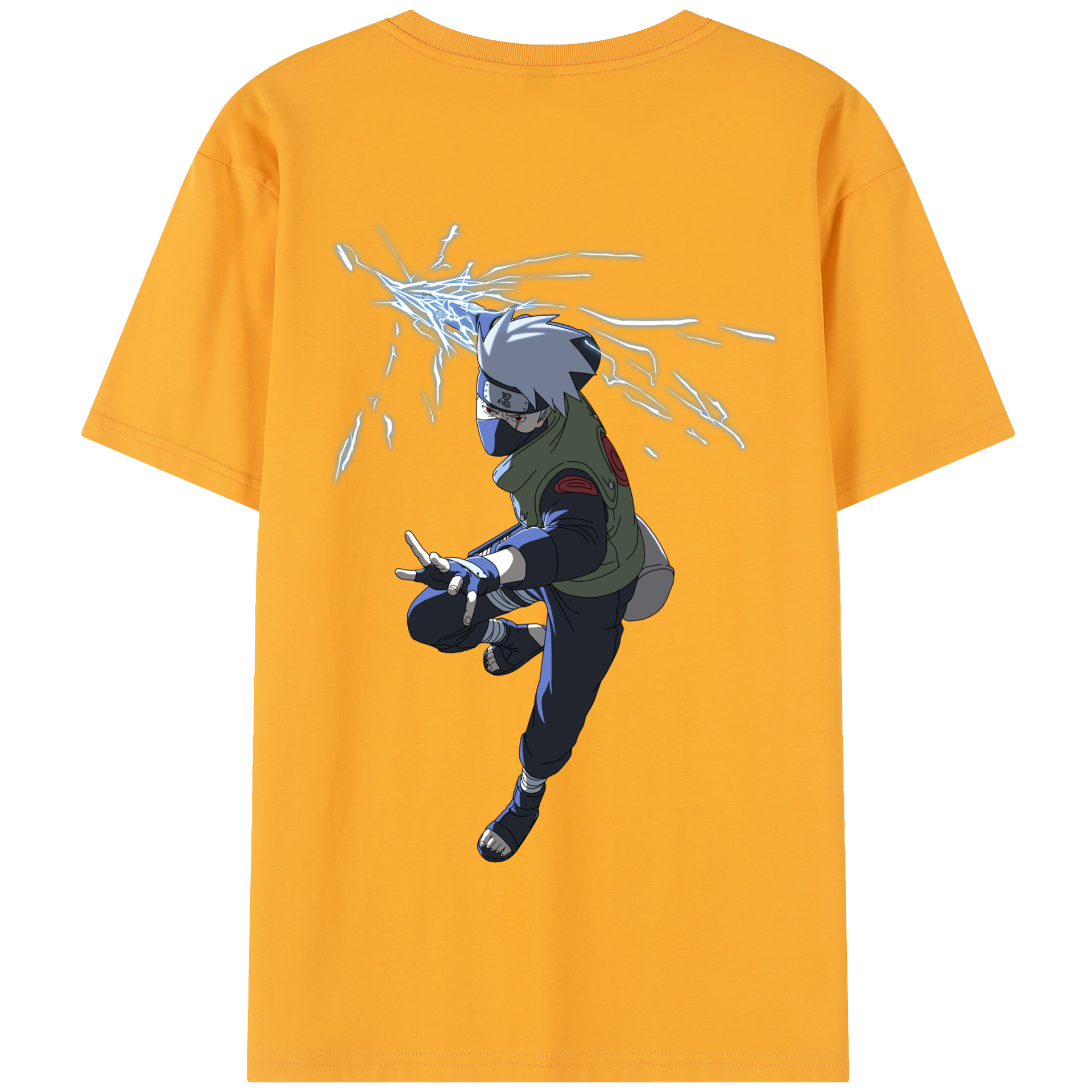 （画像用） NARUTO -ナルト- はたけ カカシ Hatake Kakashi 綿100％半袖Tシャツ（背面プリント）