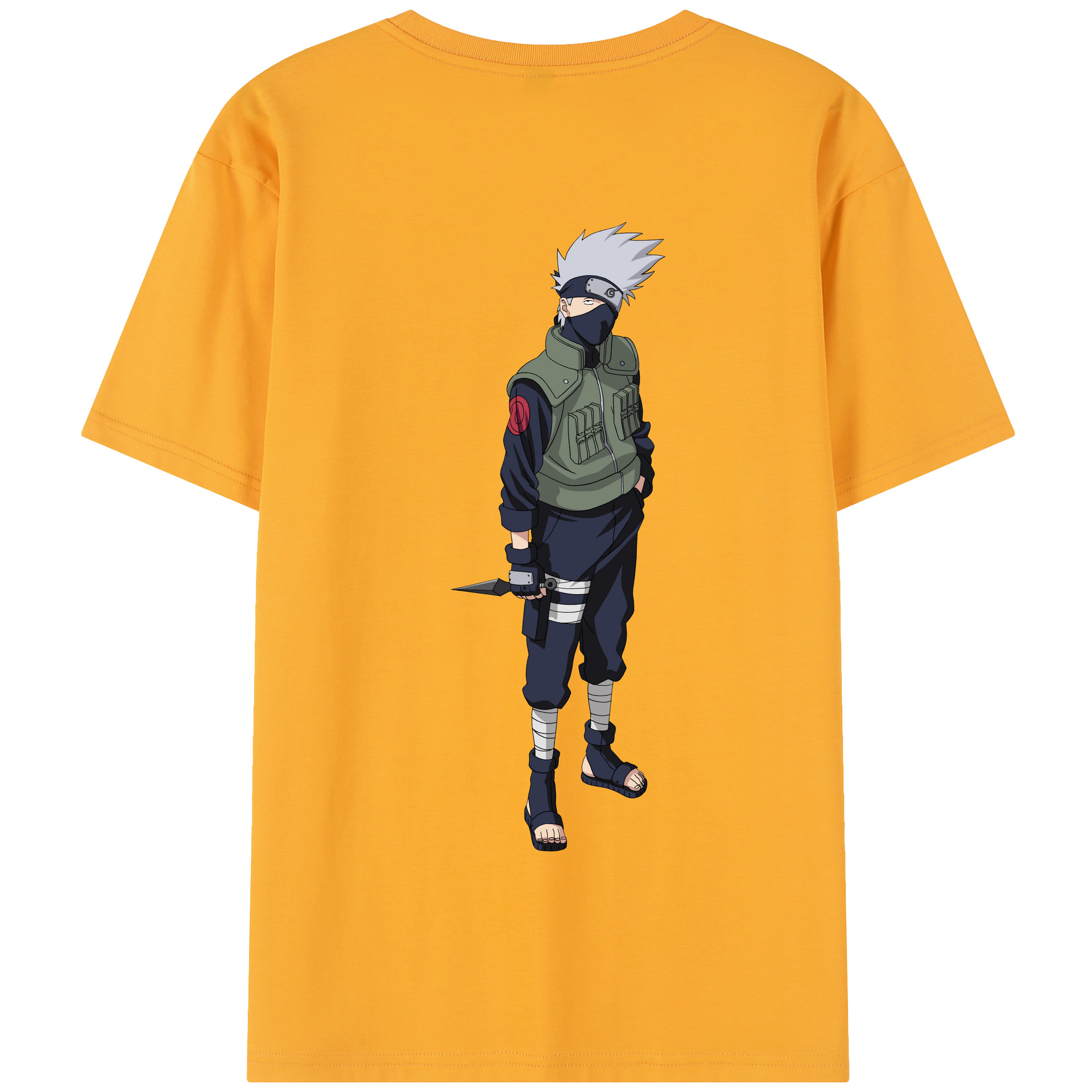 （画像用） NARUTO -ナルト- はたけ カカシ Hatake Kakashi 綿100％半袖Tシャツ（背面プリント）