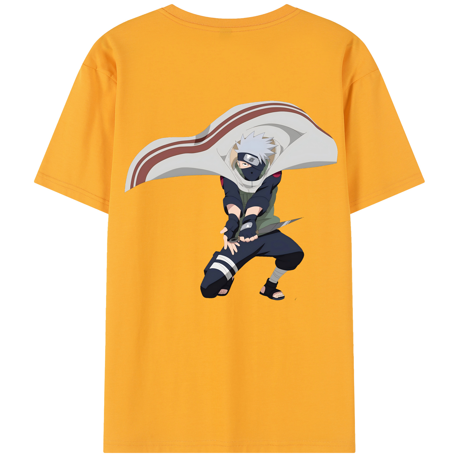 （画像用） NARUTO -ナルト- はたけ カカシ Hatake Kakashi 綿100％半袖Tシャツ（背面プリント）