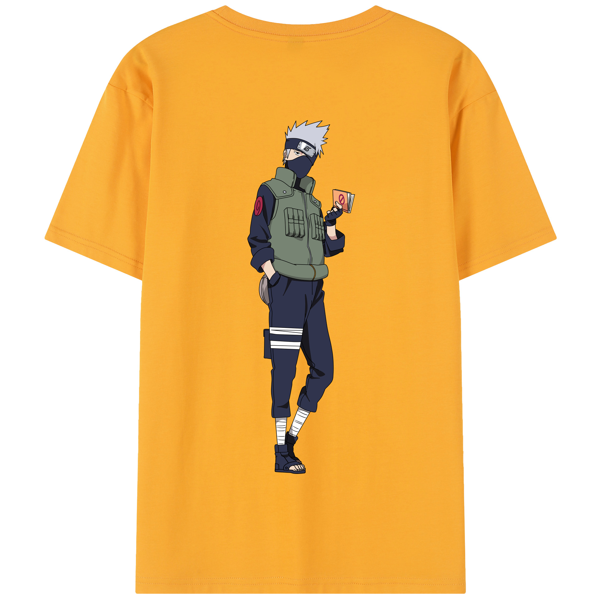 （画像用） NARUTO -ナルト- はたけ カカシ Hatake Kakashi 綿100％半袖Tシャツ（背面プリント）
