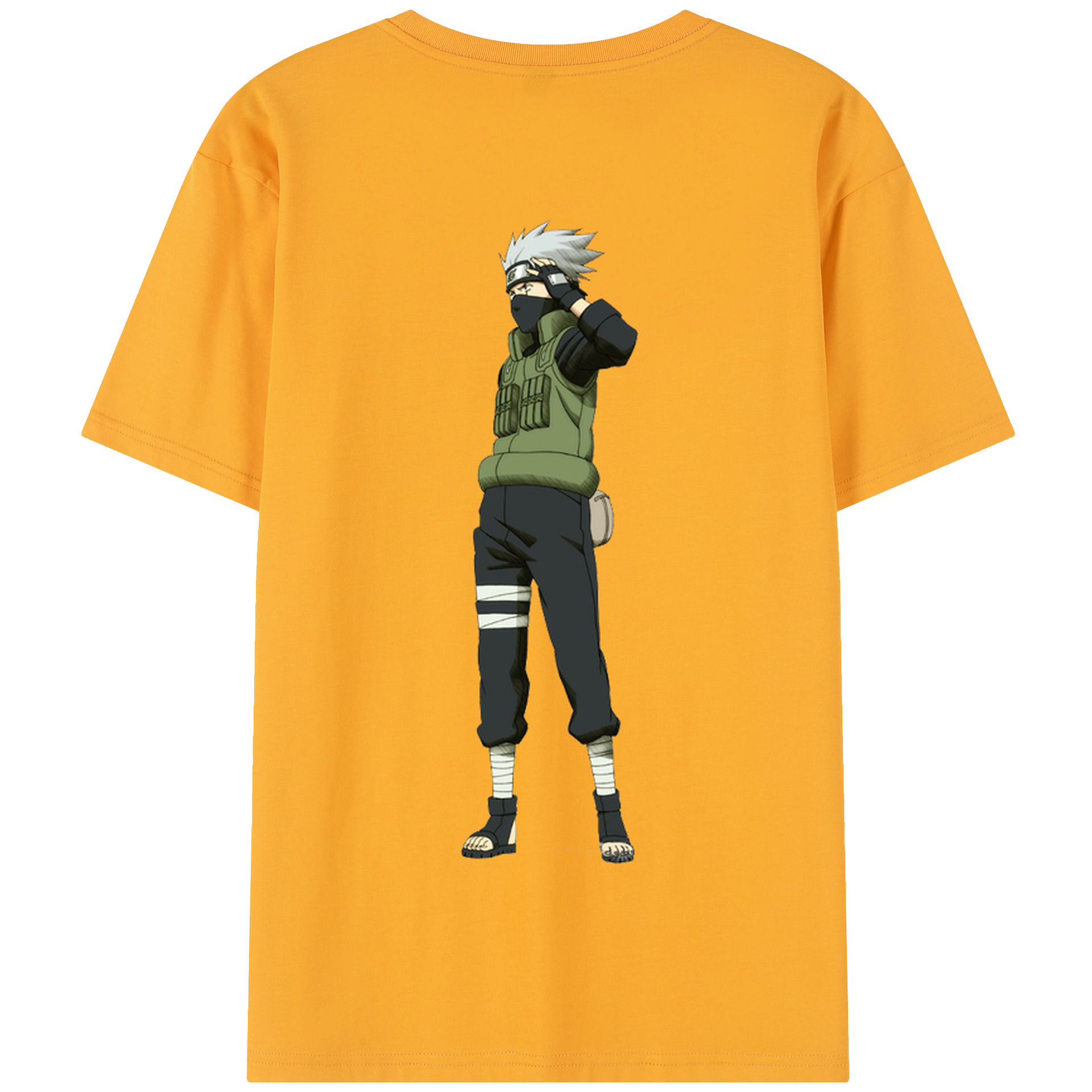 （画像用） NARUTO -ナルト- はたけ カカシ Hatake Kakashi 綿100％半袖Tシャツ（背面プリント）