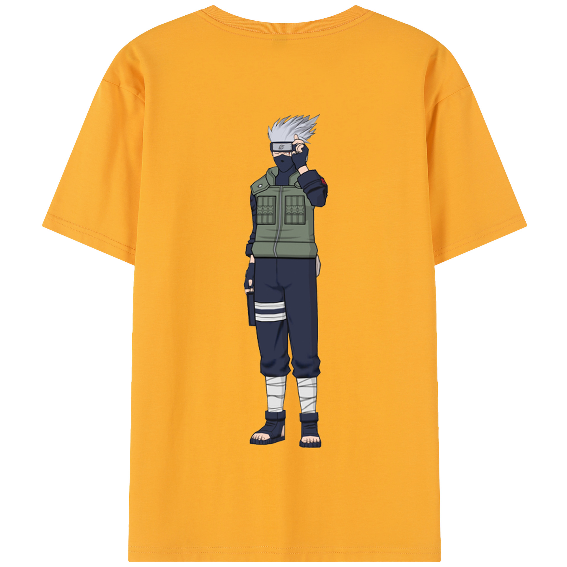 （画像用） NARUTO -ナルト- はたけ カカシ Hatake Kakashi 綿100％半袖Tシャツ（背面プリント）