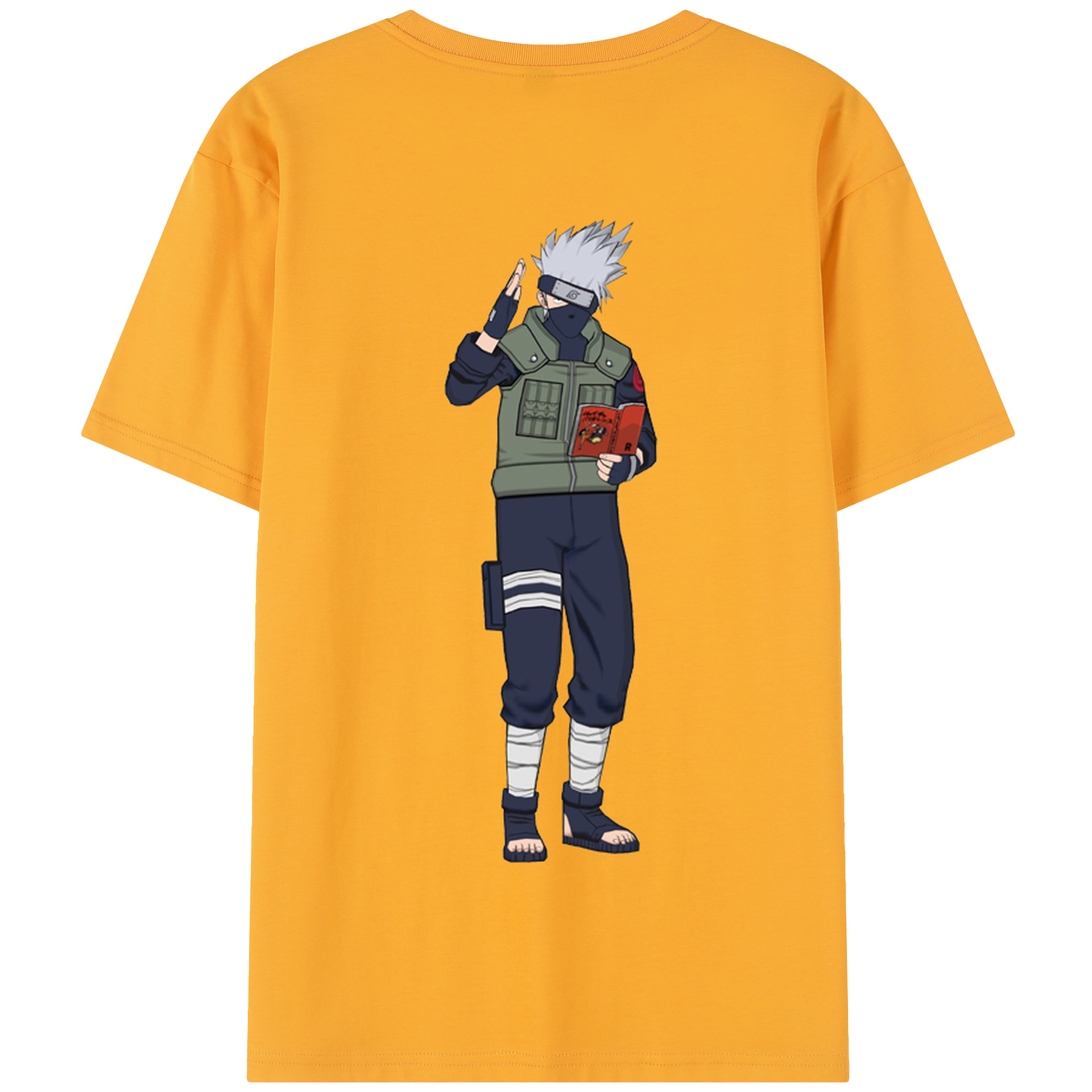 （画像用） NARUTO -ナルト- はたけ カカシ Hatake Kakashi 綿100％半袖Tシャツ（背面プリント）