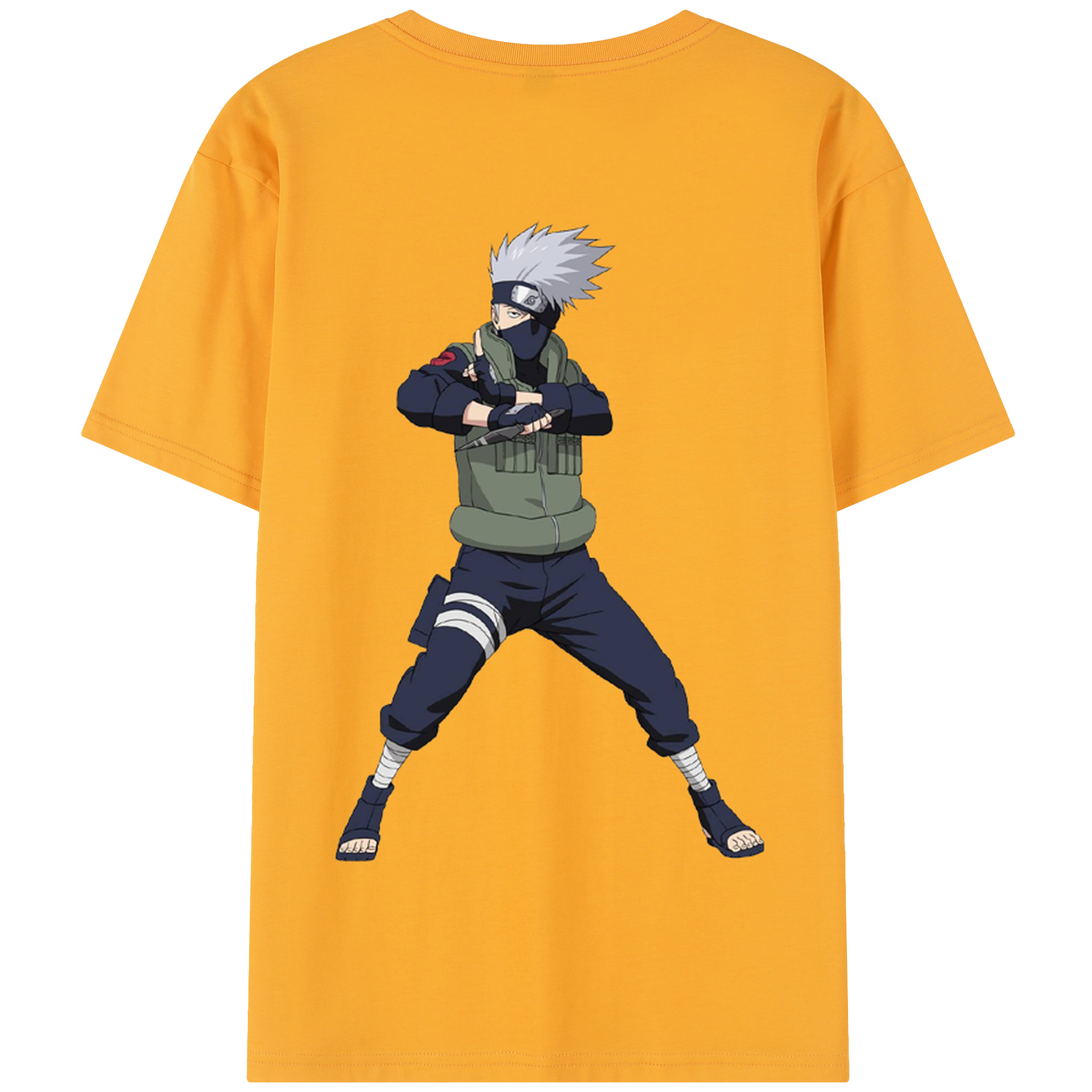 （画像用） NARUTO -ナルト- はたけ カカシ Hatake Kakashi 綿100％半袖Tシャツ（背面プリント）