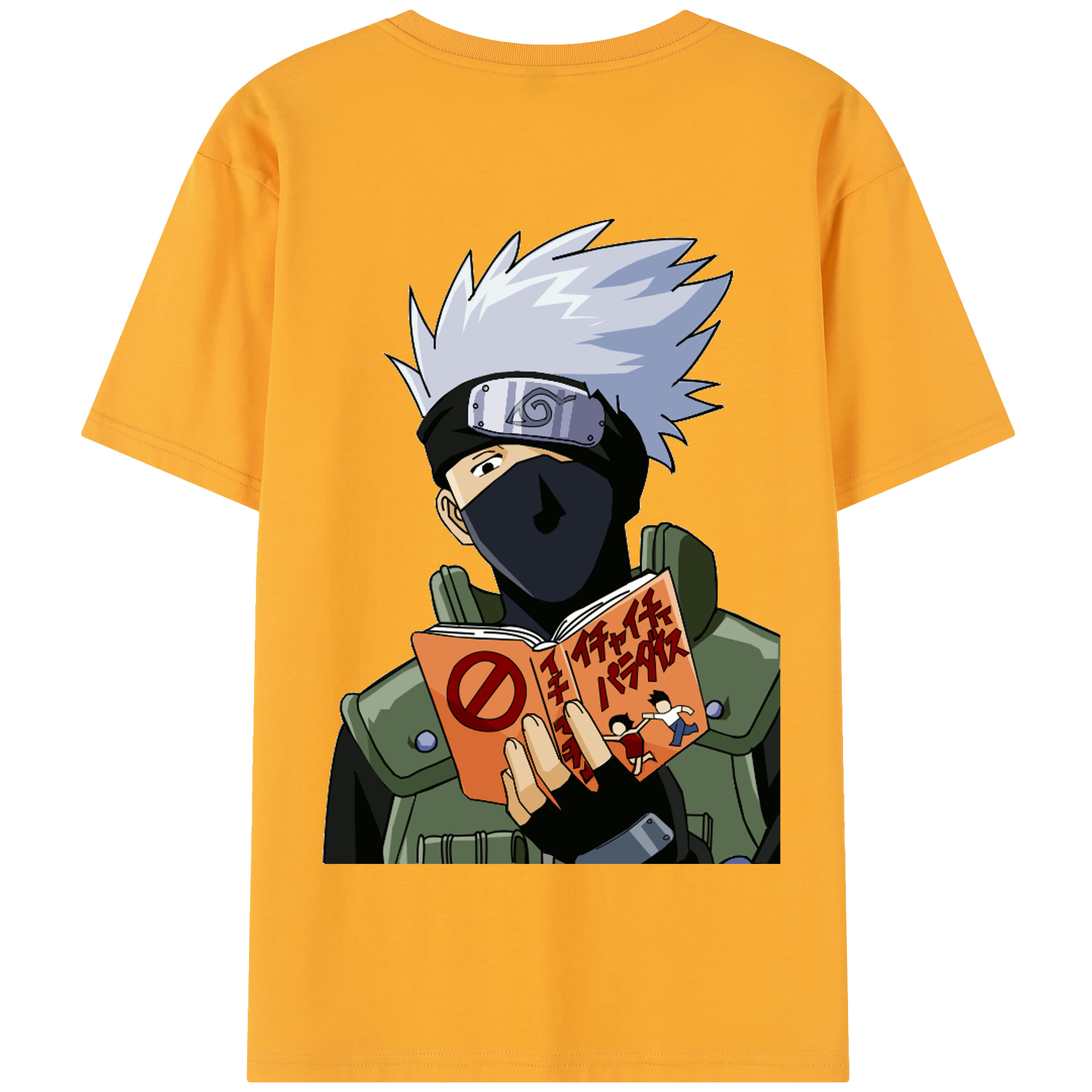 （画像用） NARUTO -ナルト- はたけ カカシ Hatake Kakashi 綿100％半袖Tシャツ（背面プリント）