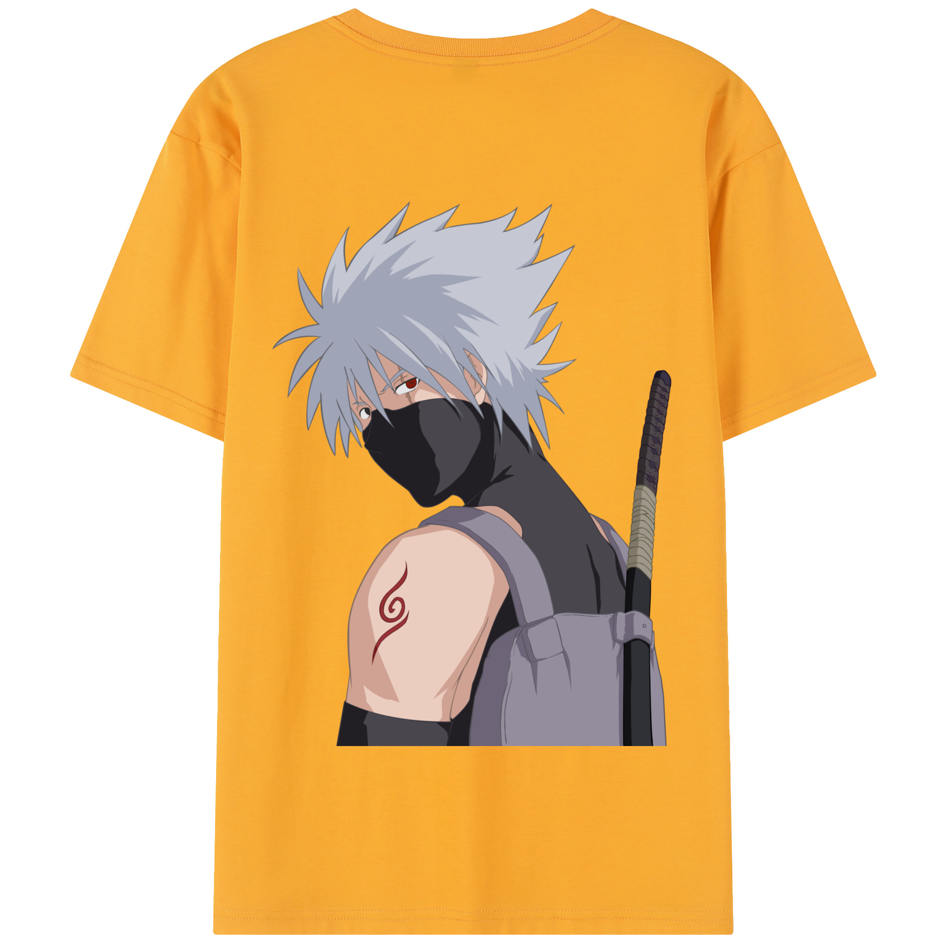 （画像用） NARUTO -ナルト- はたけ カカシ Hatake Kakashi 綿100％半袖Tシャツ（背面プリント）