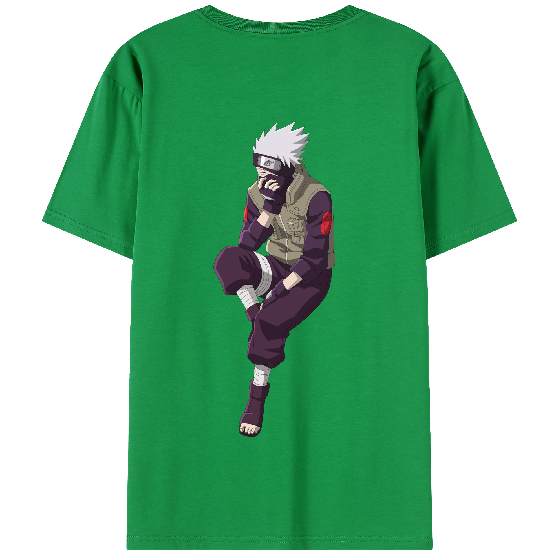 （画像用） NARUTO -ナルト- はたけ カカシ Hatake Kakashi 綿100％半袖Tシャツ（背面プリント）