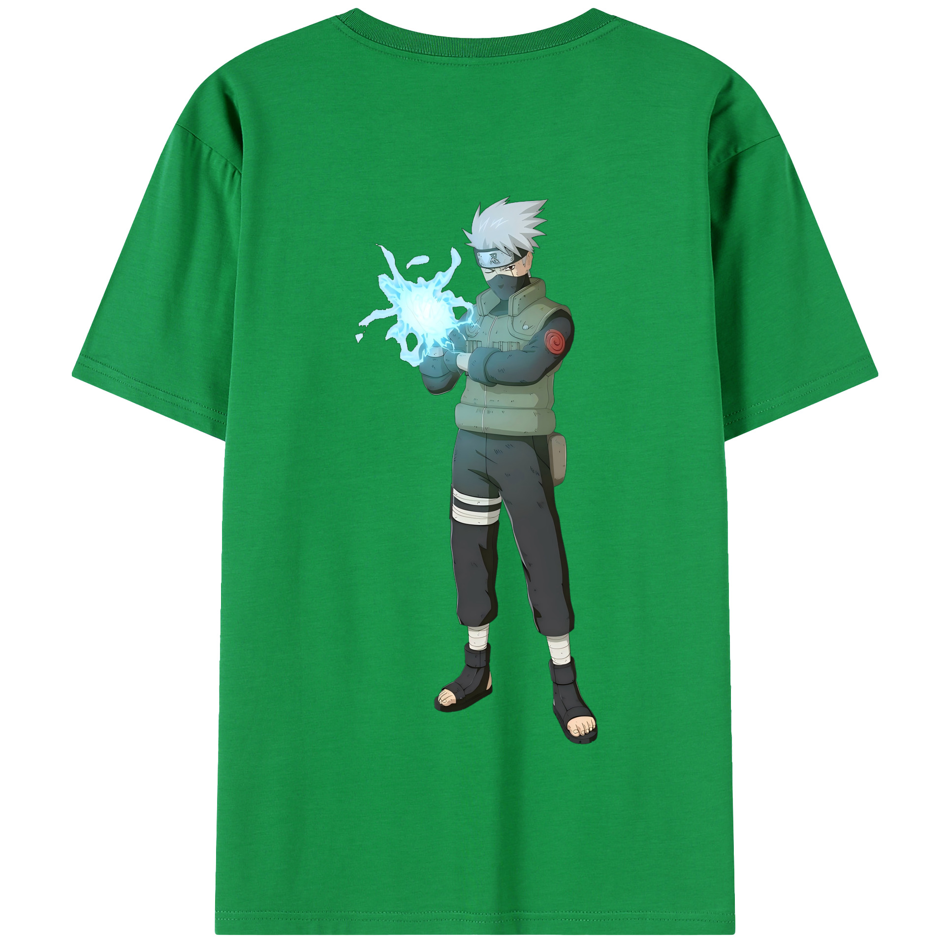 （画像用） NARUTO -ナルト- はたけ カカシ Hatake Kakashi 綿100％半袖Tシャツ（背面プリント）