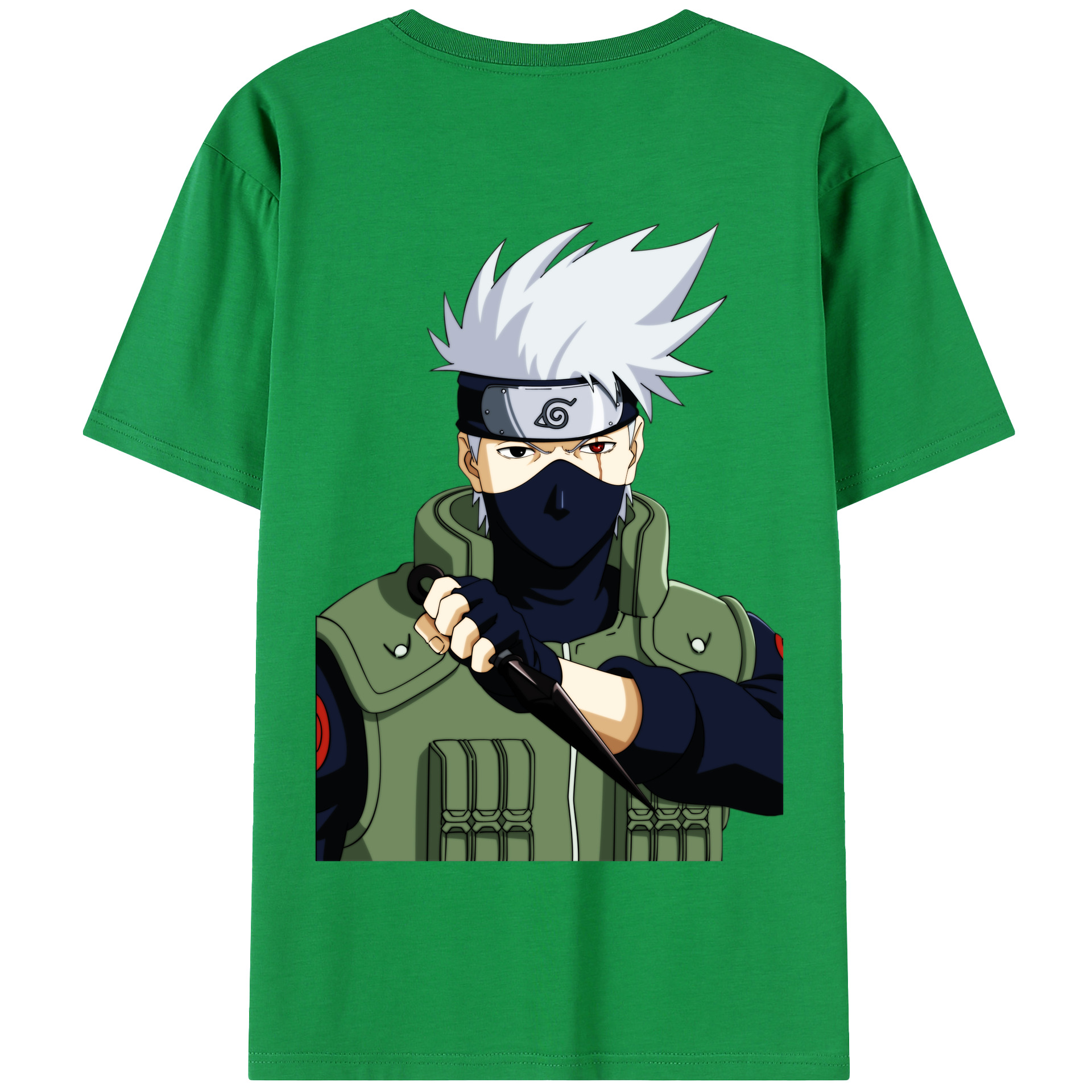 （画像用） NARUTO -ナルト- はたけ カカシ Hatake Kakashi 綿100％半袖Tシャツ（背面プリント）