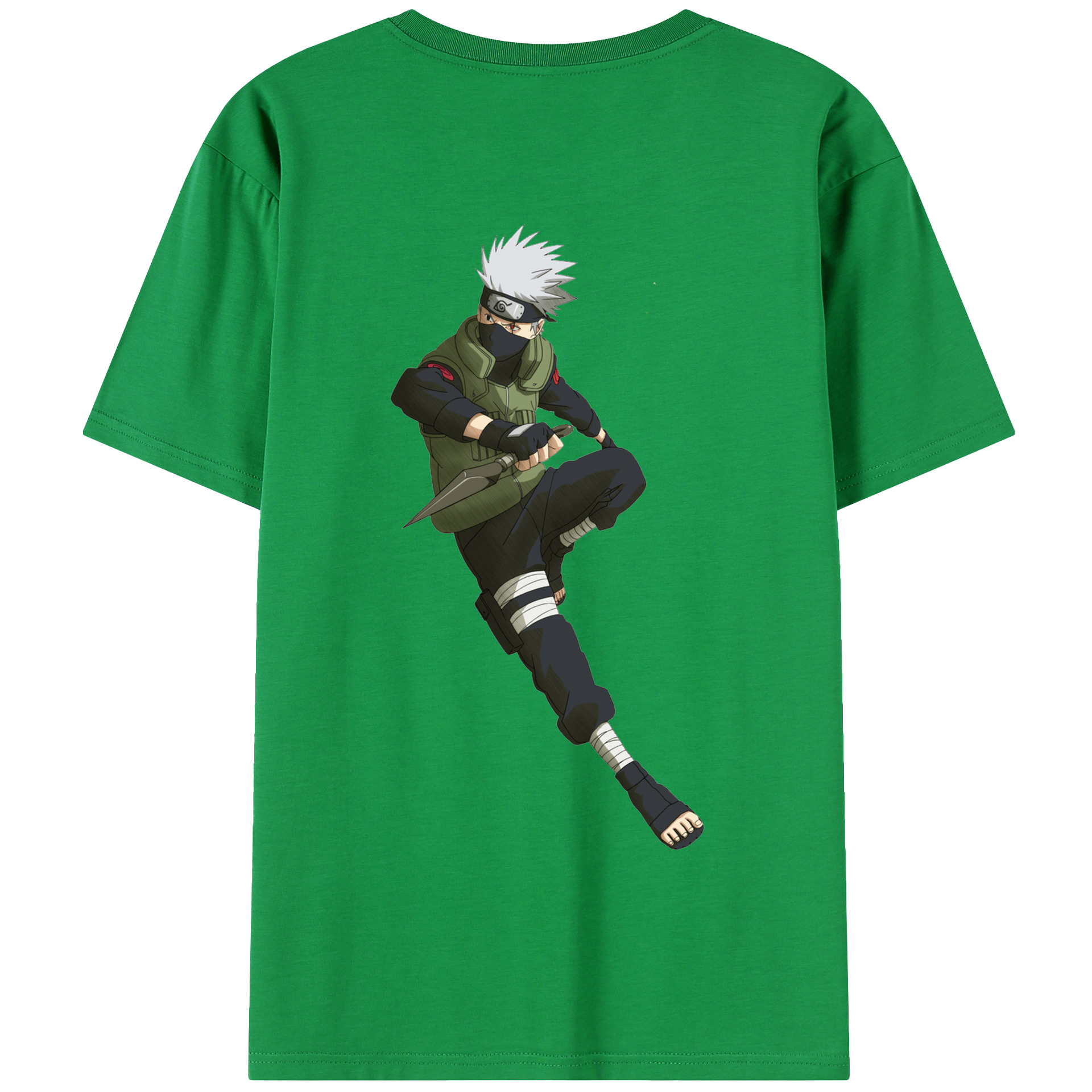 （画像用） NARUTO -ナルト- はたけ カカシ Hatake Kakashi 綿100％半袖Tシャツ（背面プリント）