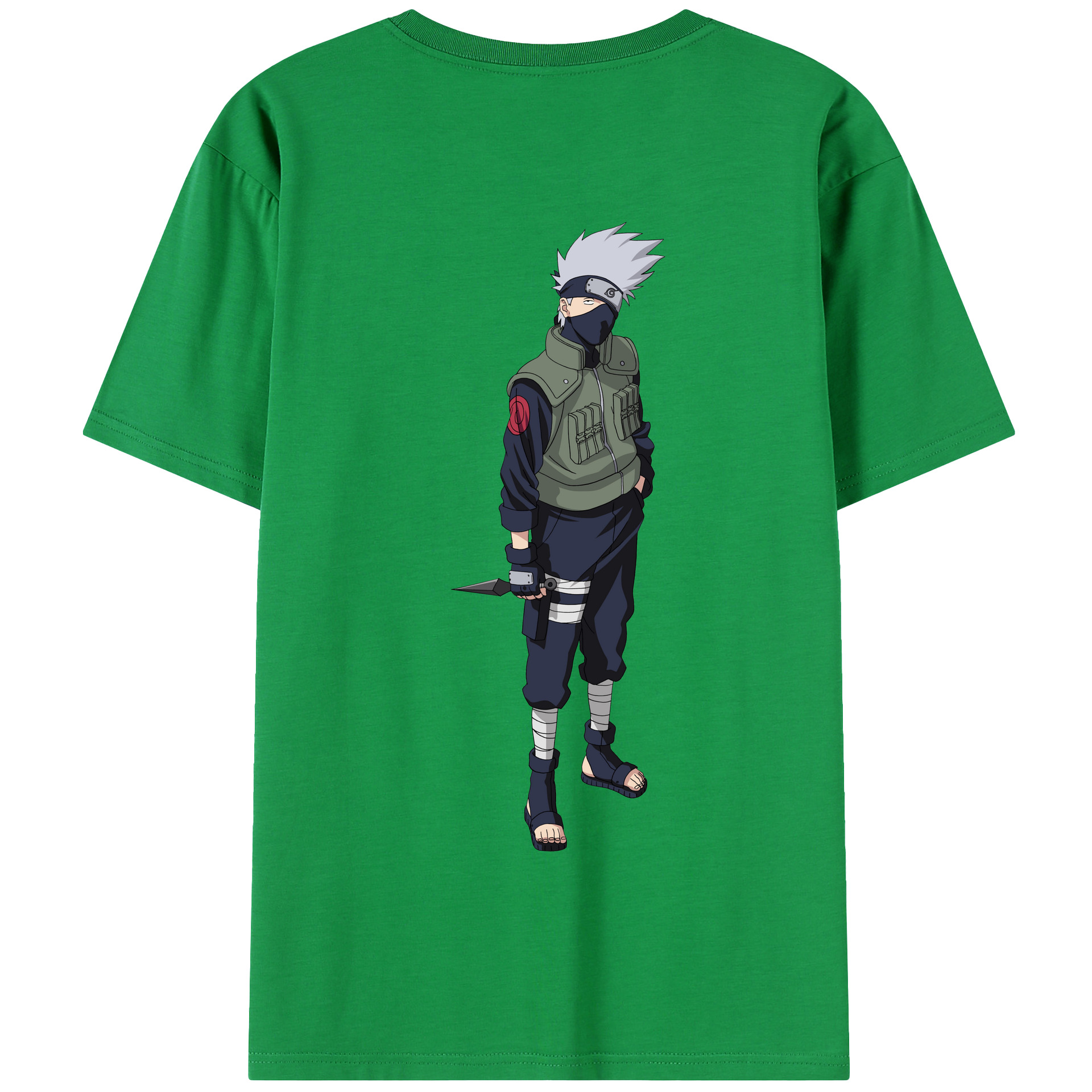 （画像用） NARUTO -ナルト- はたけ カカシ Hatake Kakashi 綿100％半袖Tシャツ（背面プリント）