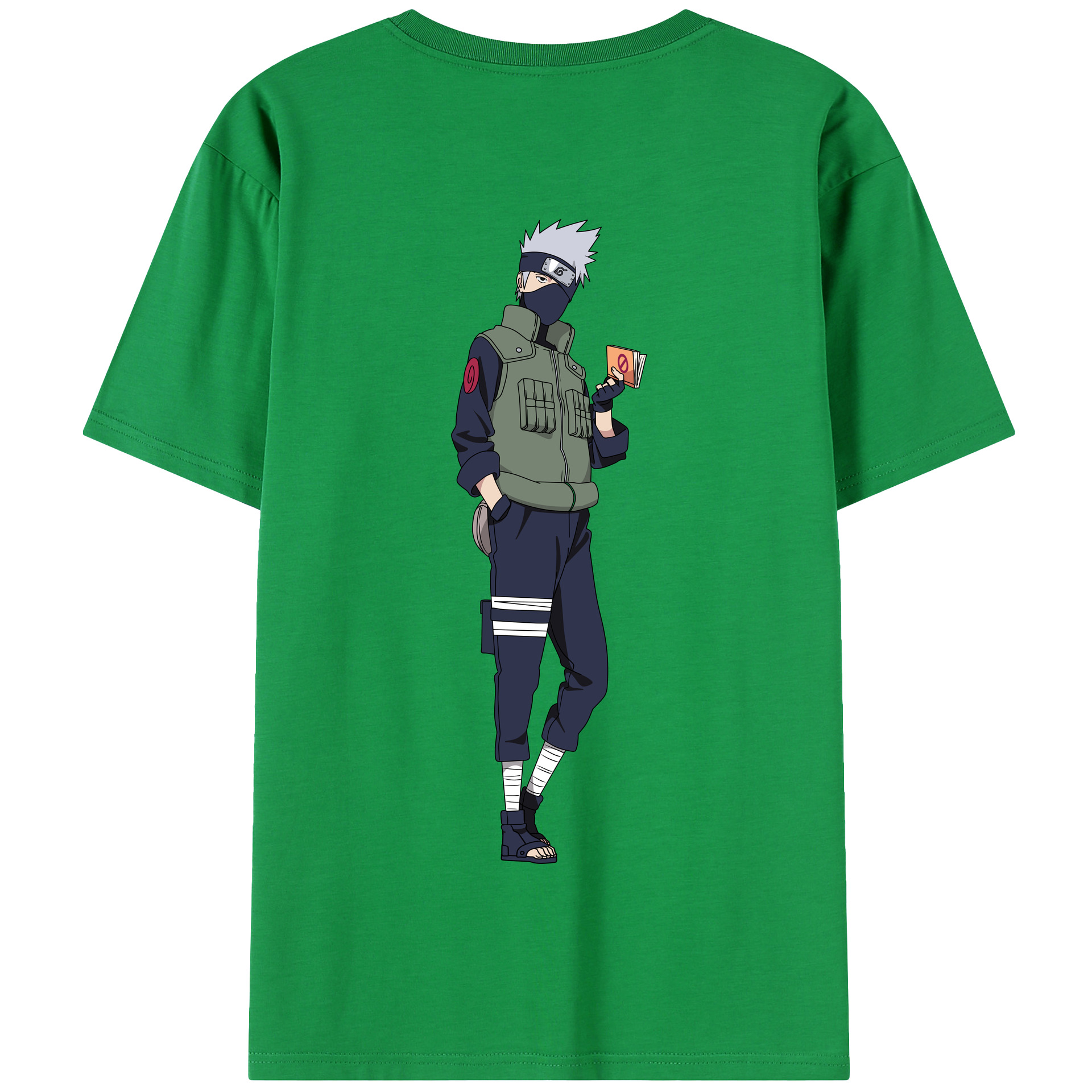 （画像用） NARUTO -ナルト- はたけ カカシ Hatake Kakashi 綿100％半袖Tシャツ（背面プリント）
