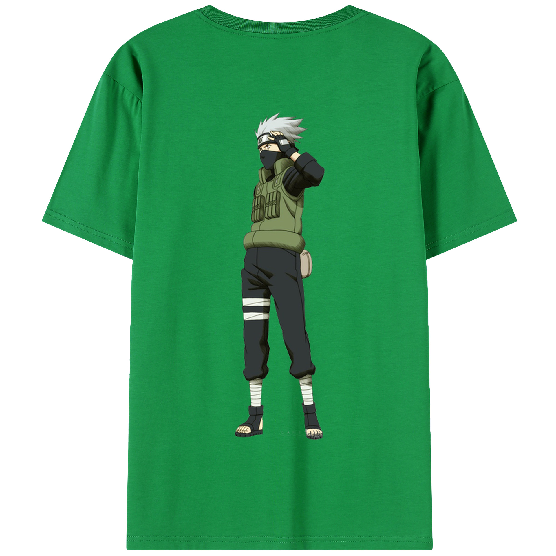 （画像用） NARUTO -ナルト- はたけ カカシ Hatake Kakashi 綿100％半袖Tシャツ（背面プリント）