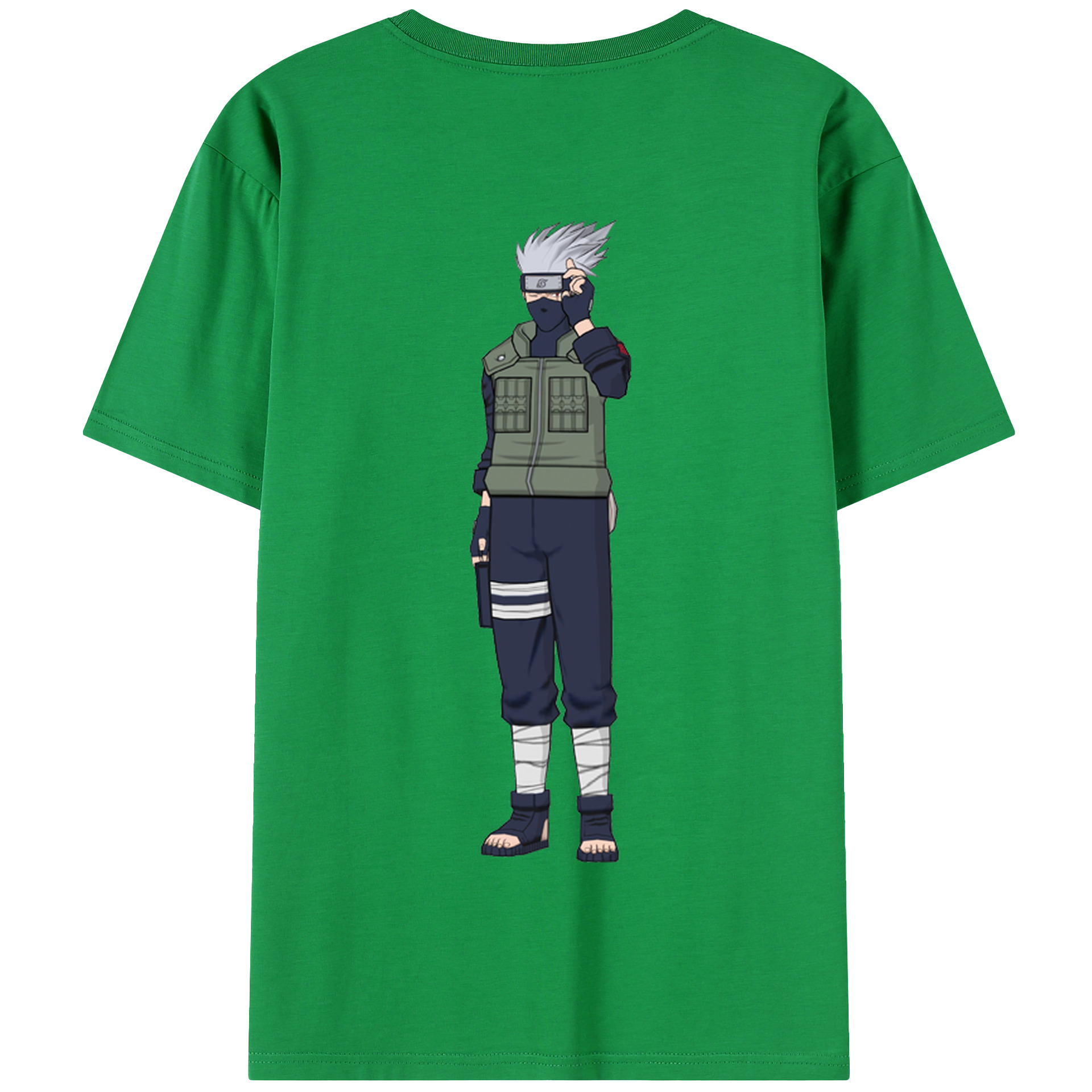 （画像用） NARUTO -ナルト- はたけ カカシ Hatake Kakashi 綿100％半袖Tシャツ（背面プリント）
