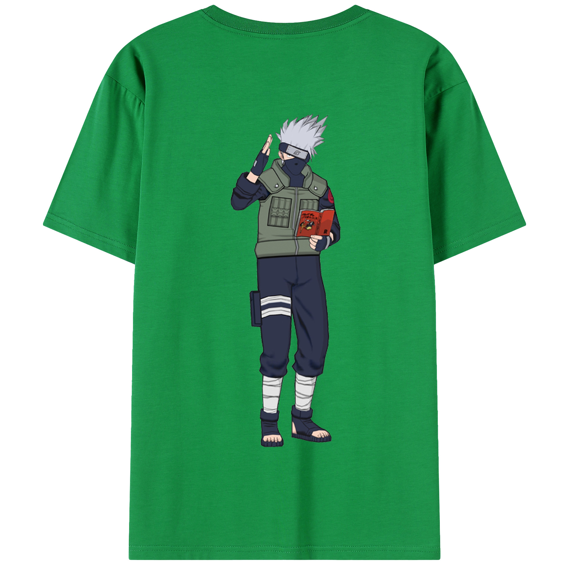 （画像用） NARUTO -ナルト- はたけ カカシ Hatake Kakashi 綿100％半袖Tシャツ（背面プリント）