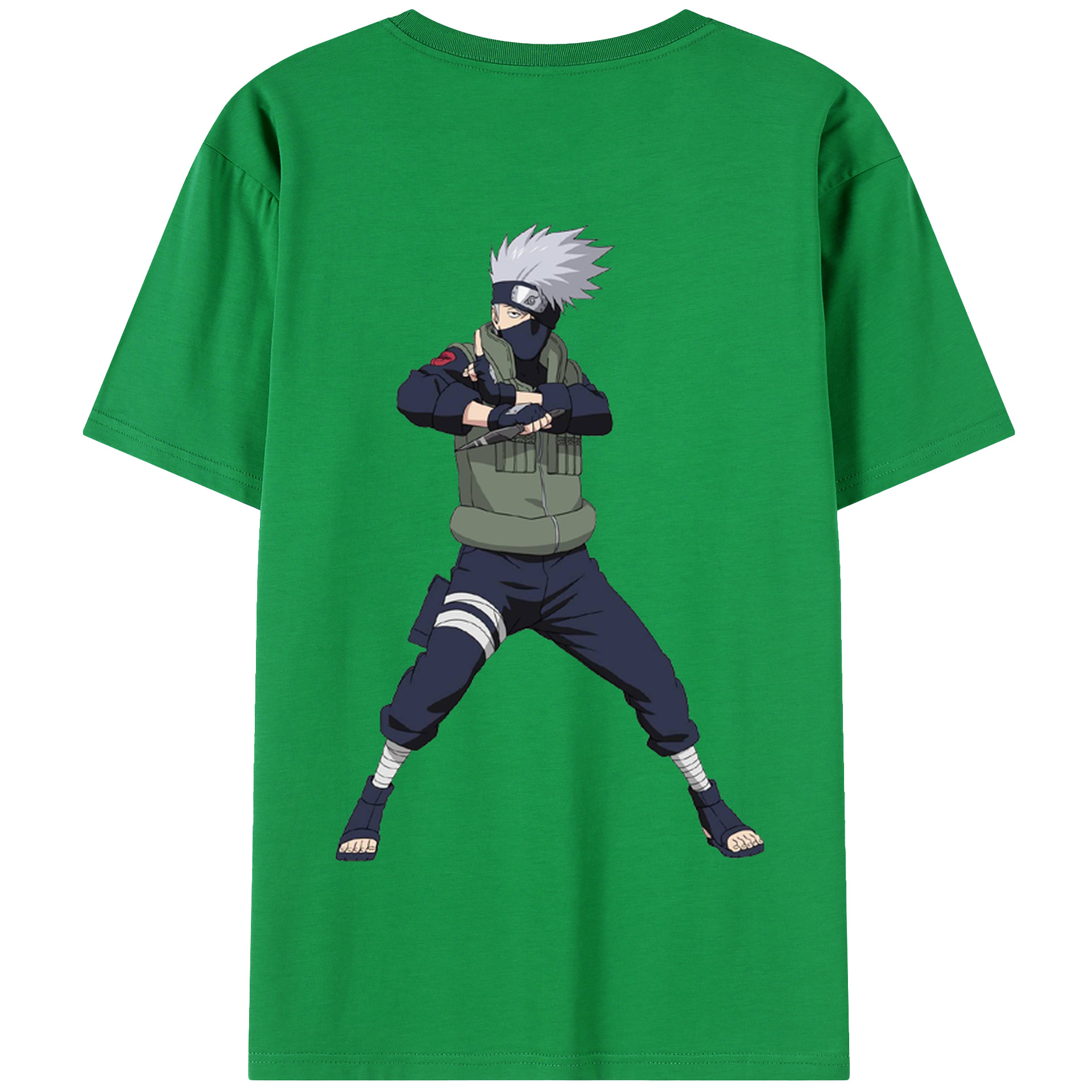 （画像用） NARUTO -ナルト- はたけ カカシ Hatake Kakashi 綿100％半袖Tシャツ（背面プリント）