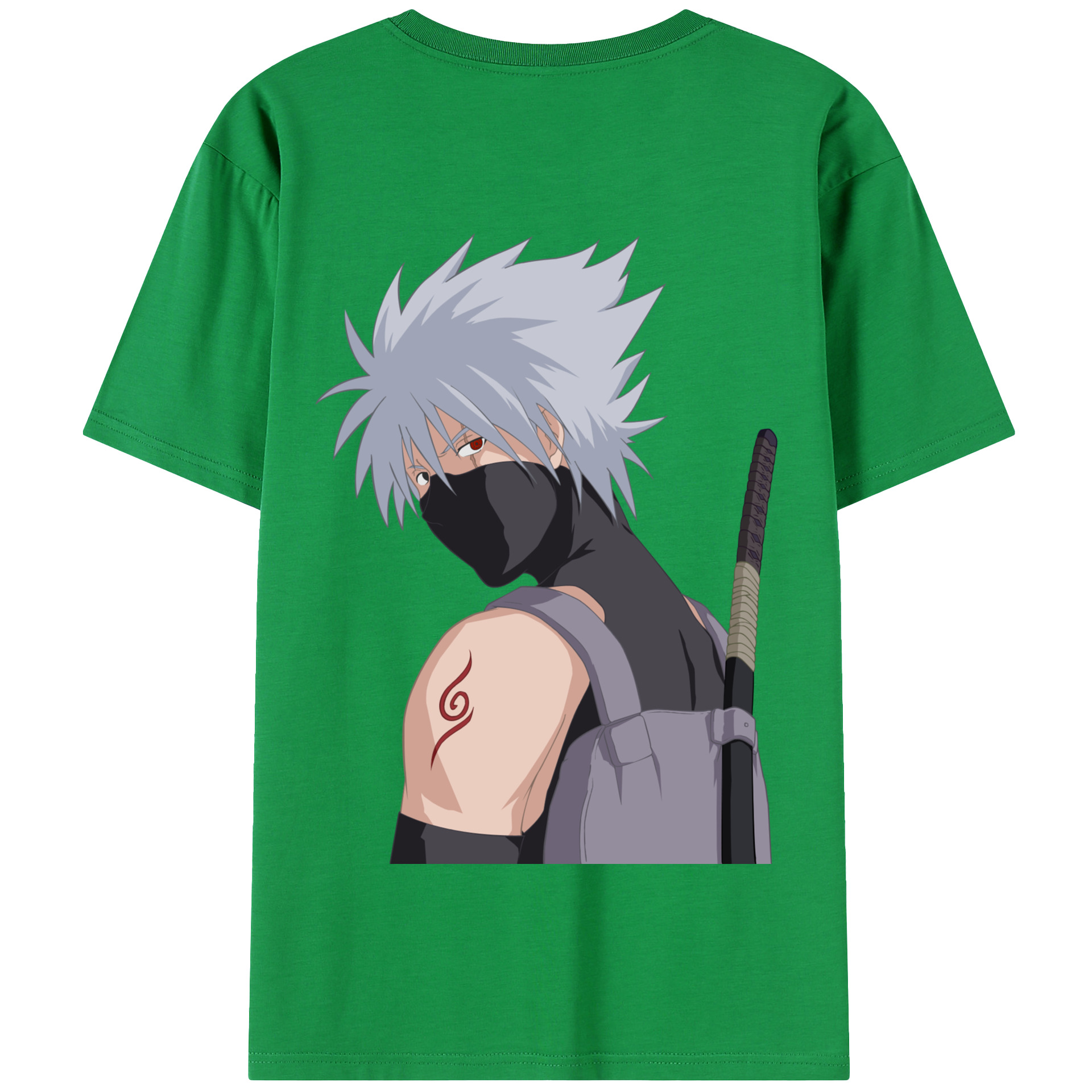 （画像用） NARUTO -ナルト- はたけ カカシ Hatake Kakashi 綿100％半袖Tシャツ（背面プリント）