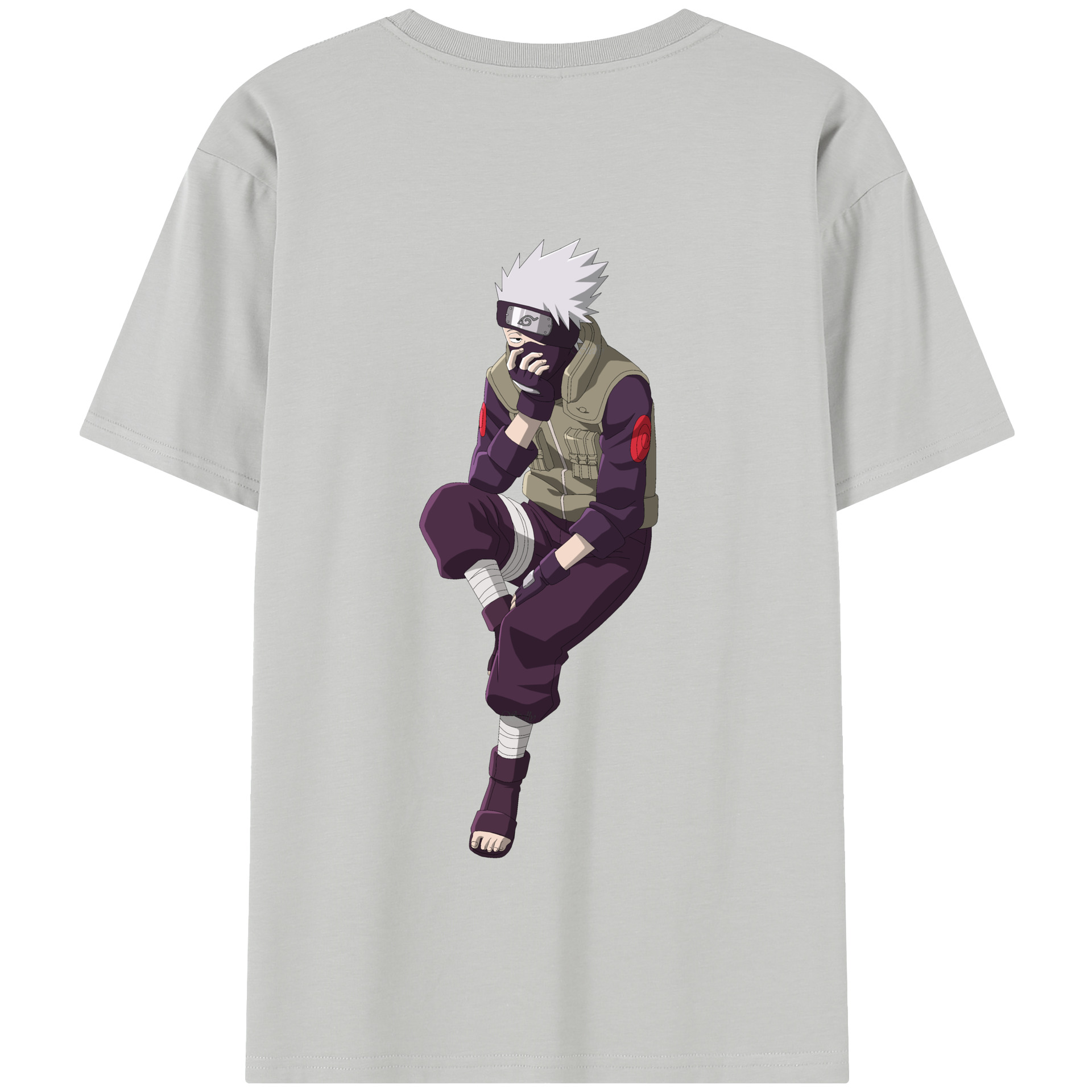 （画像用） NARUTO -ナルト- はたけ カカシ Hatake Kakashi 綿100％半袖Tシャツ（背面プリント）
