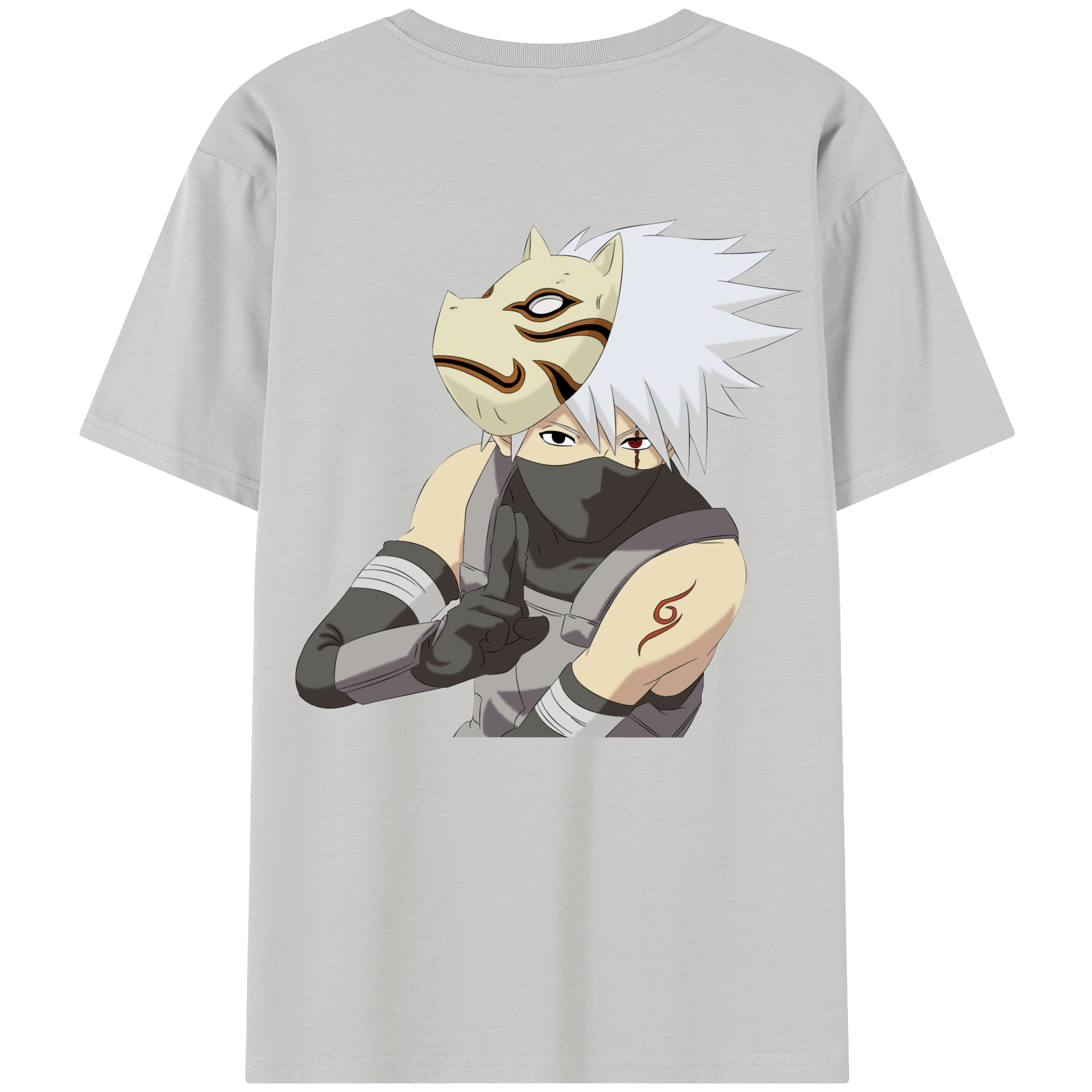 （画像用） NARUTO -ナルト- はたけ カカシ Hatake Kakashi 綿100％半袖Tシャツ（背面プリント）