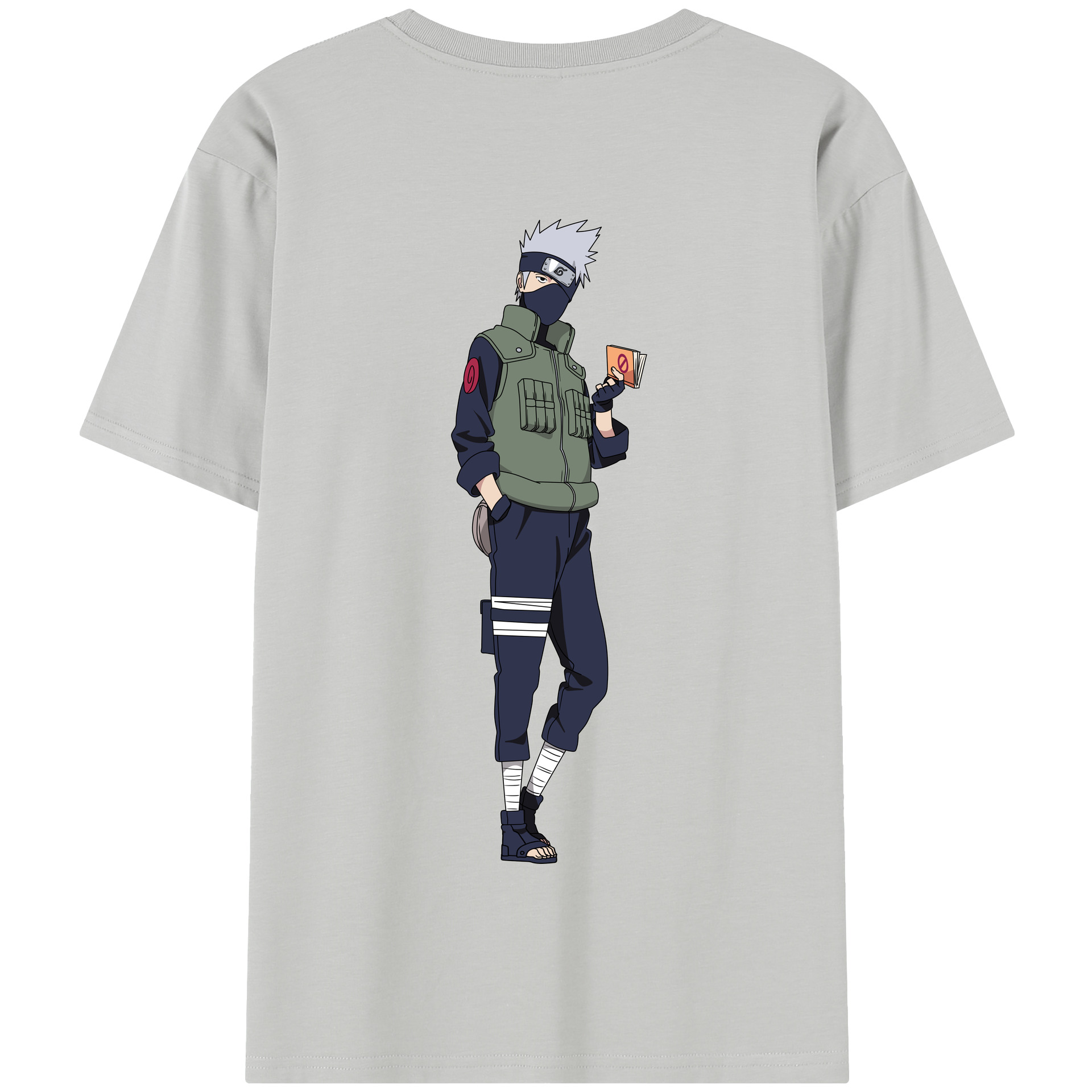 （画像用） NARUTO -ナルト- はたけ カカシ Hatake Kakashi 綿100％半袖Tシャツ（背面プリント）