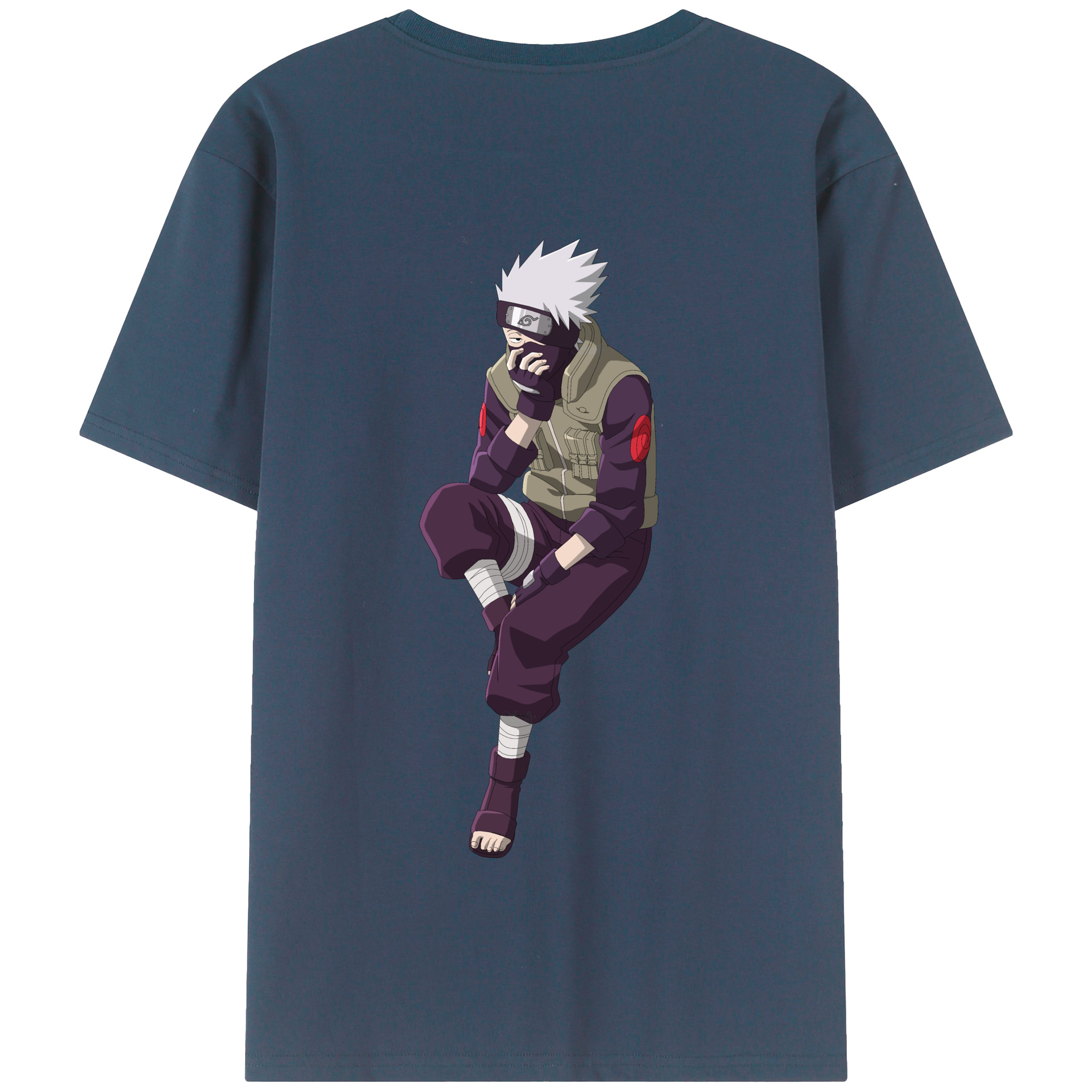 （画像用） NARUTO -ナルト- はたけ カカシ Hatake Kakashi 綿100％半袖Tシャツ（背面プリント）