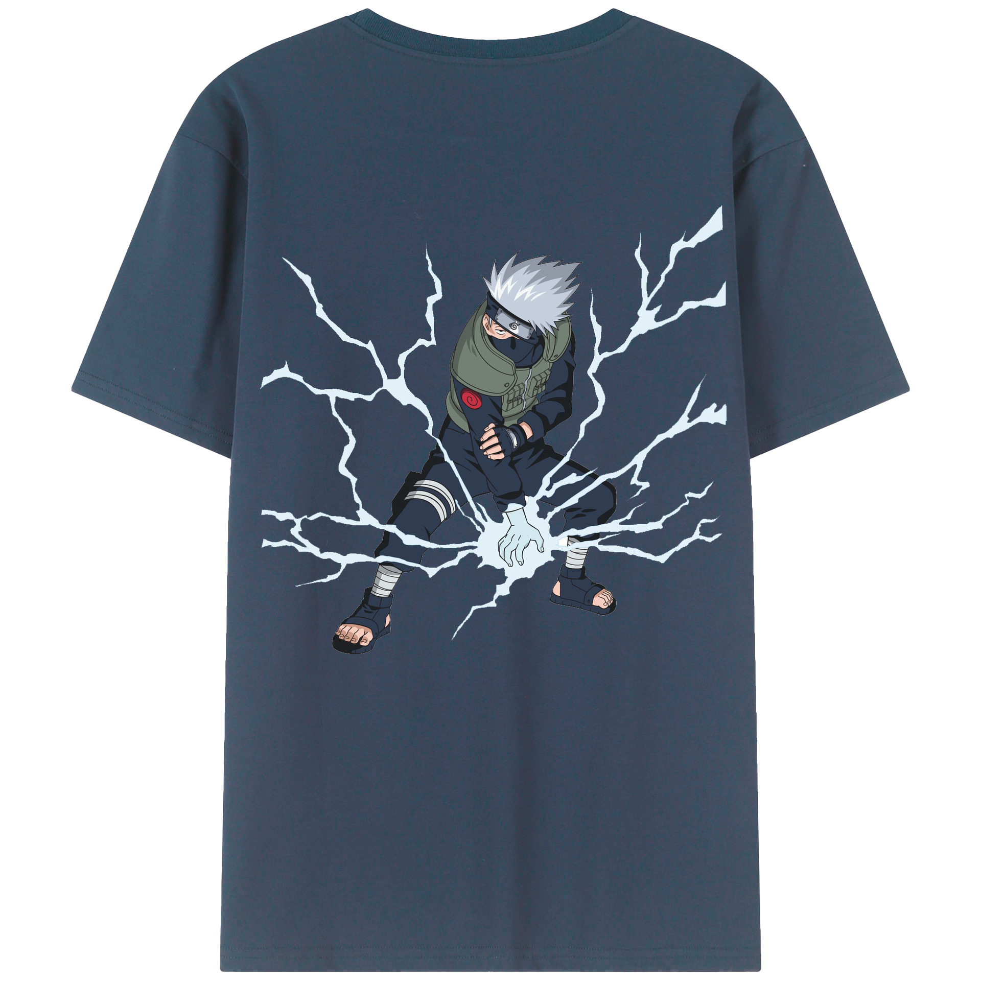 （画像用） NARUTO -ナルト- はたけ カカシ Hatake Kakashi 綿100％半袖Tシャツ（背面プリント）