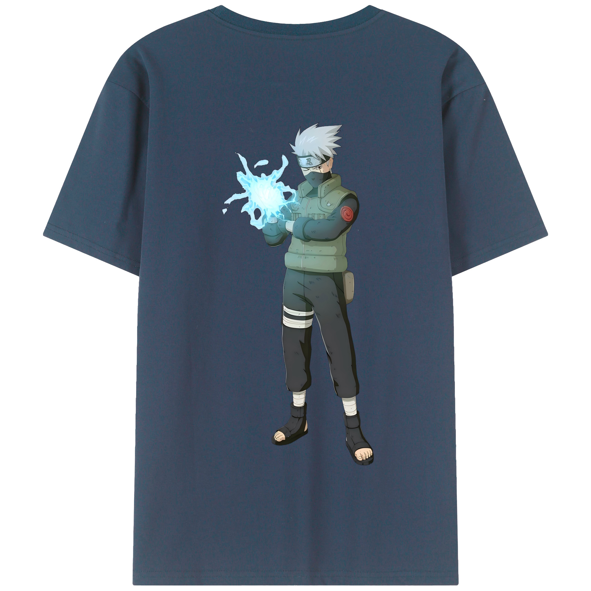 （画像用） NARUTO -ナルト- はたけ カカシ Hatake Kakashi 綿100％半袖Tシャツ（背面プリント）