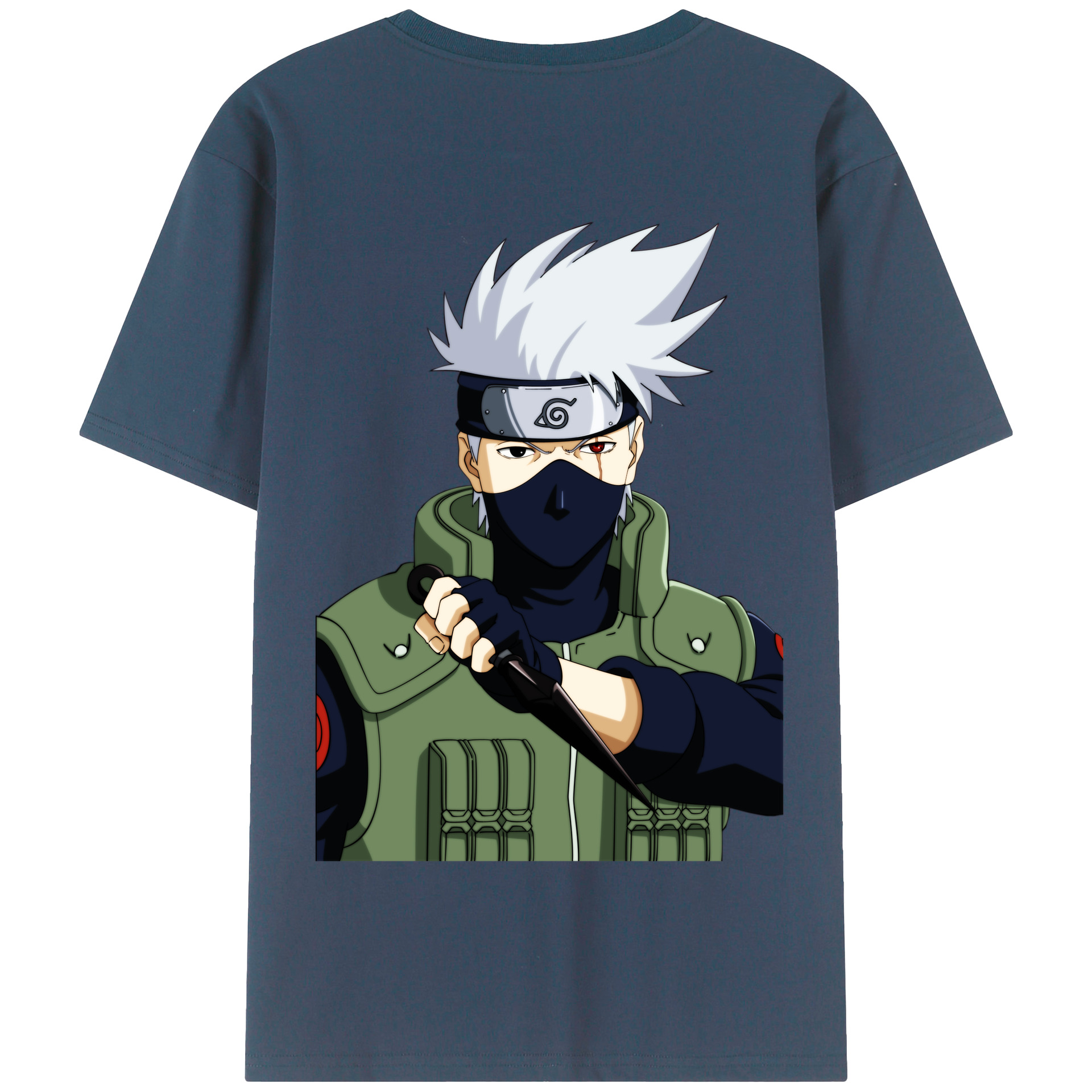 （画像用） NARUTO -ナルト- はたけ カカシ Hatake Kakashi 綿100％半袖Tシャツ（背面プリント）