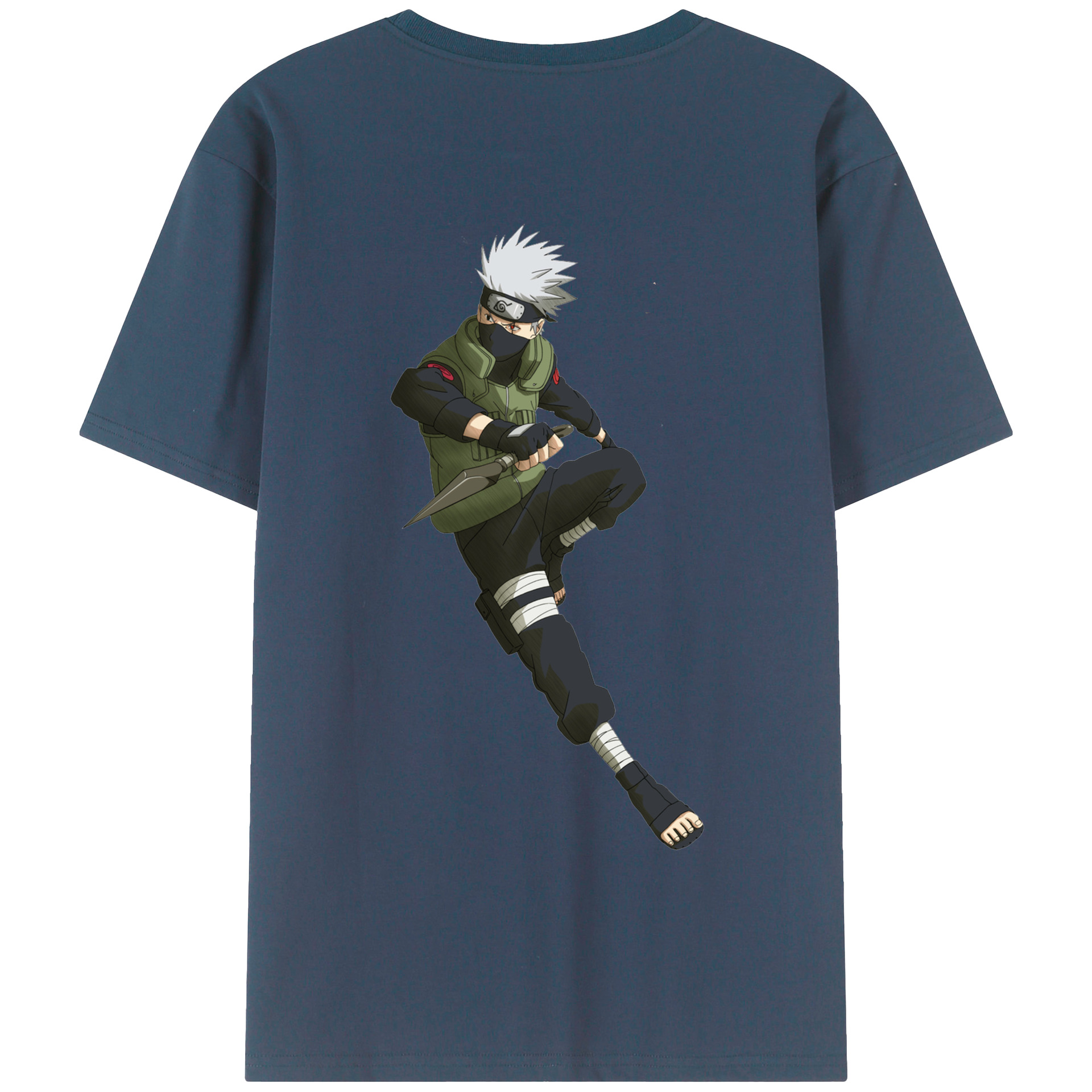 （画像用） NARUTO -ナルト- はたけ カカシ Hatake Kakashi 綿100％半袖Tシャツ（背面プリント）