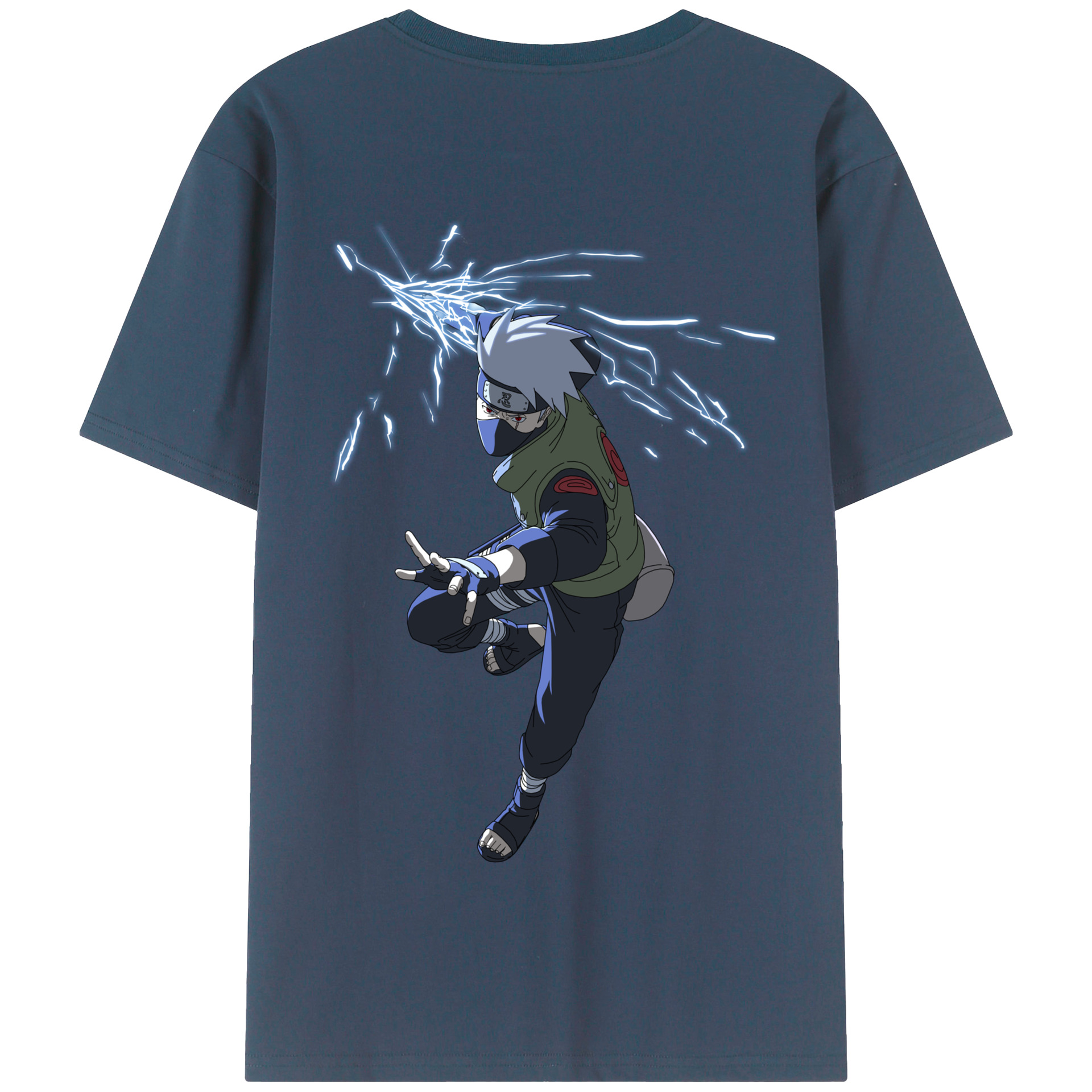 （画像用） NARUTO -ナルト- はたけ カカシ Hatake Kakashi 綿100％半袖Tシャツ（背面プリント）