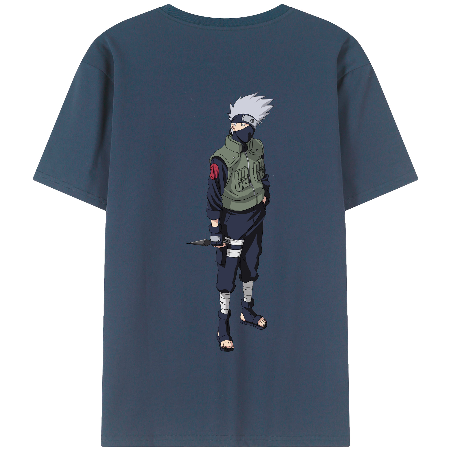 （画像用） NARUTO -ナルト- はたけ カカシ Hatake Kakashi 綿100％半袖Tシャツ（背面プリント）