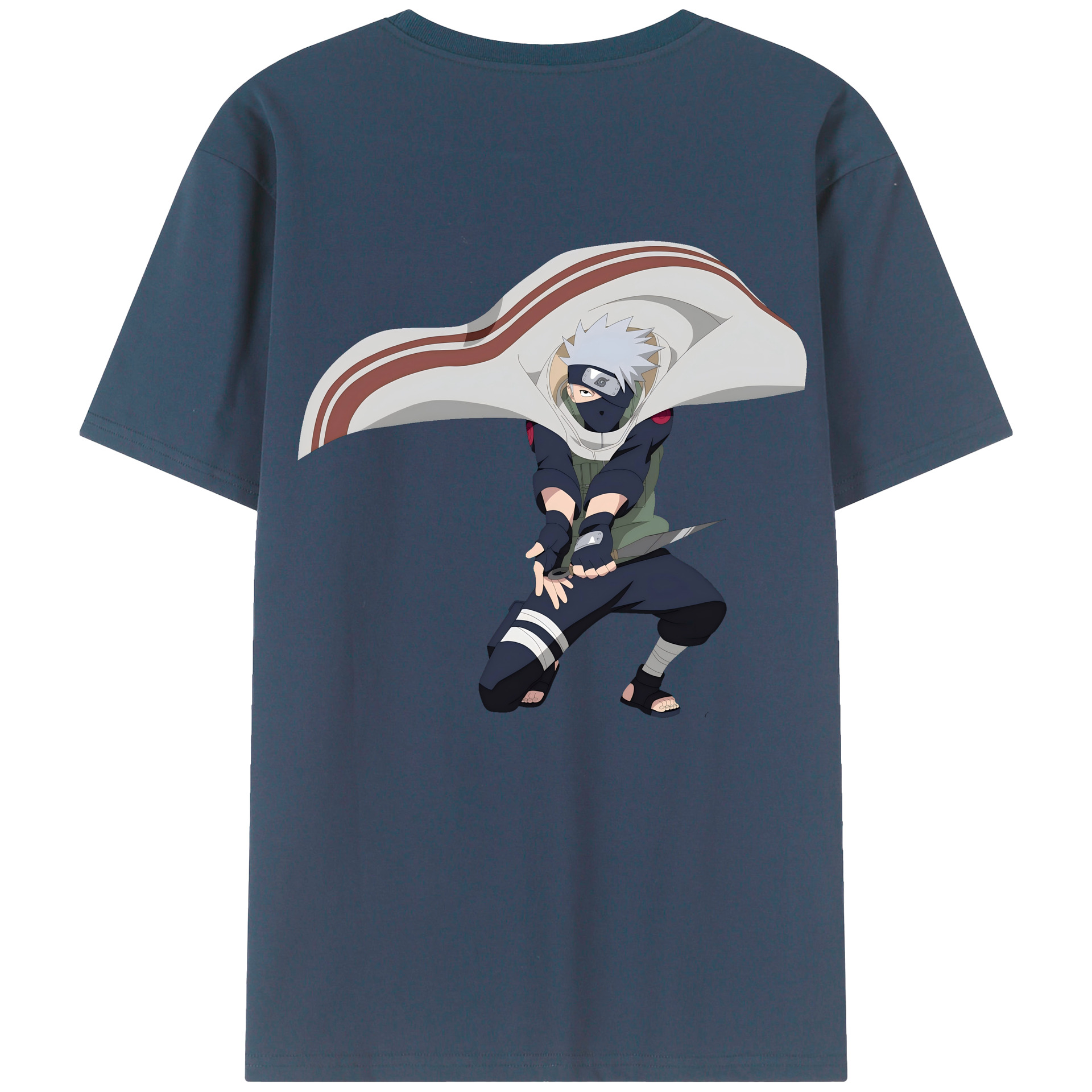 （画像用） NARUTO -ナルト- はたけ カカシ Hatake Kakashi 綿100％半袖Tシャツ（背面プリント）