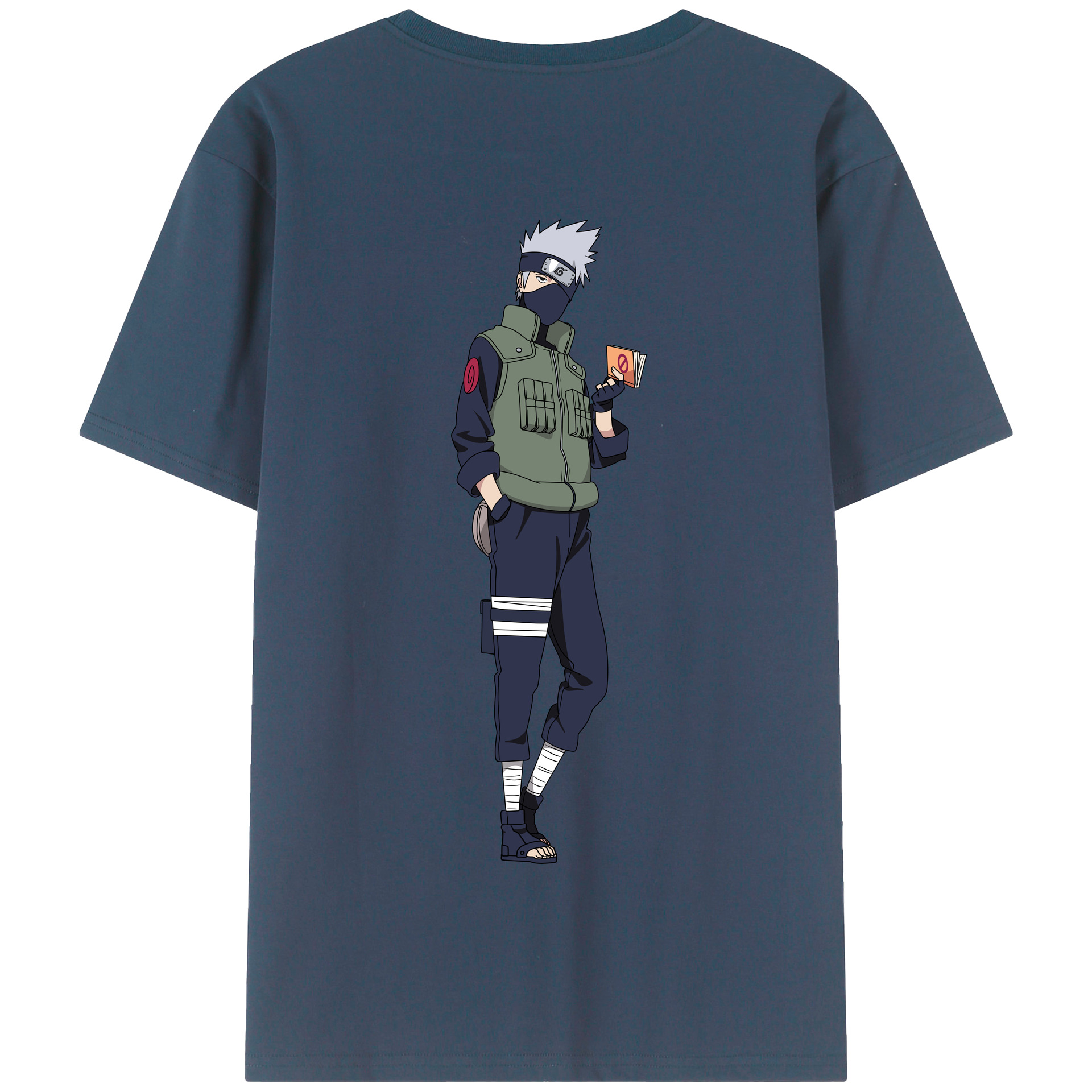 （画像用） NARUTO -ナルト- はたけ カカシ Hatake Kakashi 綿100％半袖Tシャツ（背面プリント）