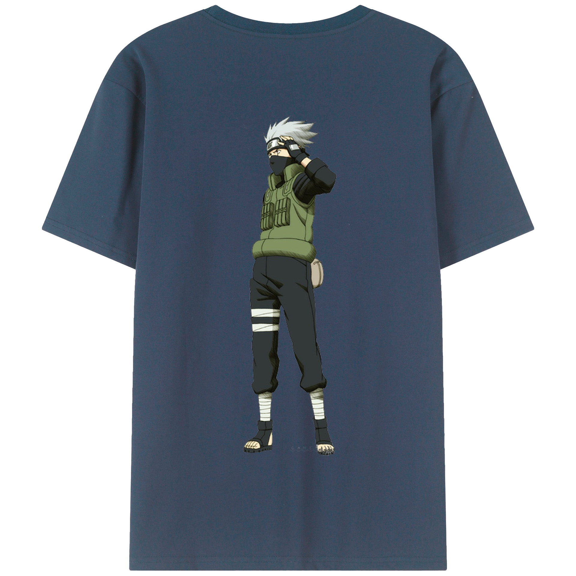 （画像用） NARUTO -ナルト- はたけ カカシ Hatake Kakashi 綿100％半袖Tシャツ（背面プリント）