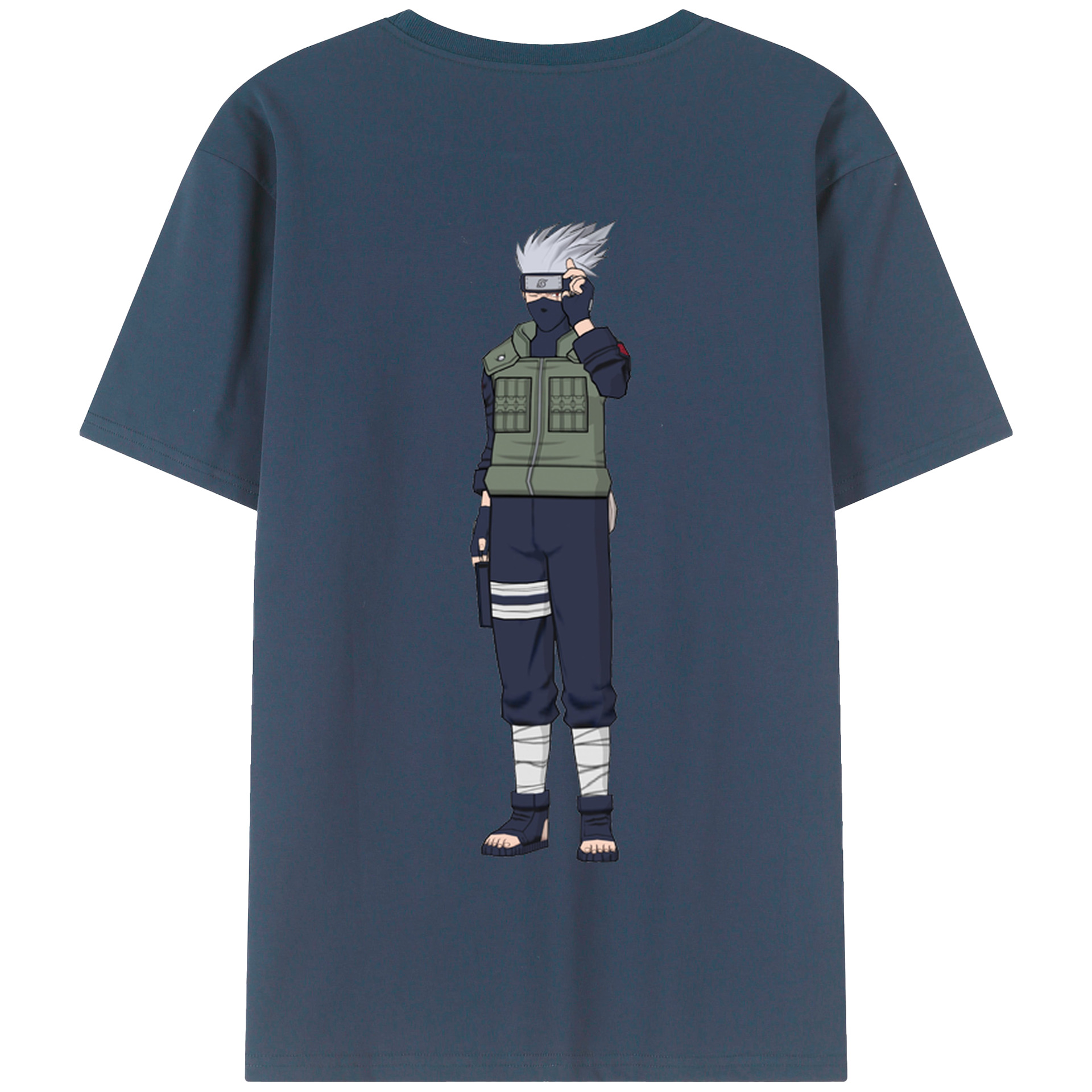 （画像用） NARUTO -ナルト- はたけ カカシ Hatake Kakashi 綿100％半袖Tシャツ（背面プリント）