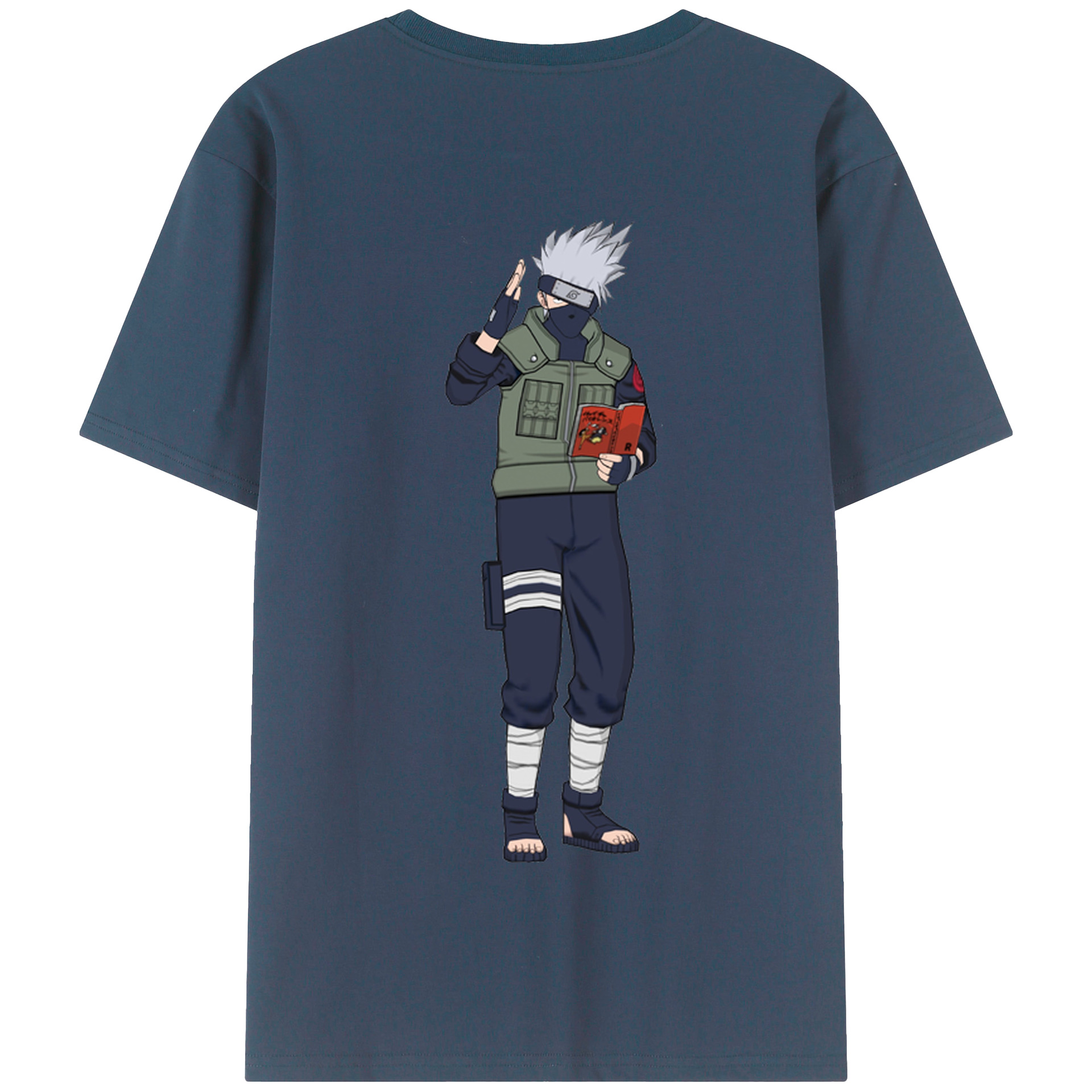 （画像用） NARUTO -ナルト- はたけ カカシ Hatake Kakashi 綿100％半袖Tシャツ（背面プリント）