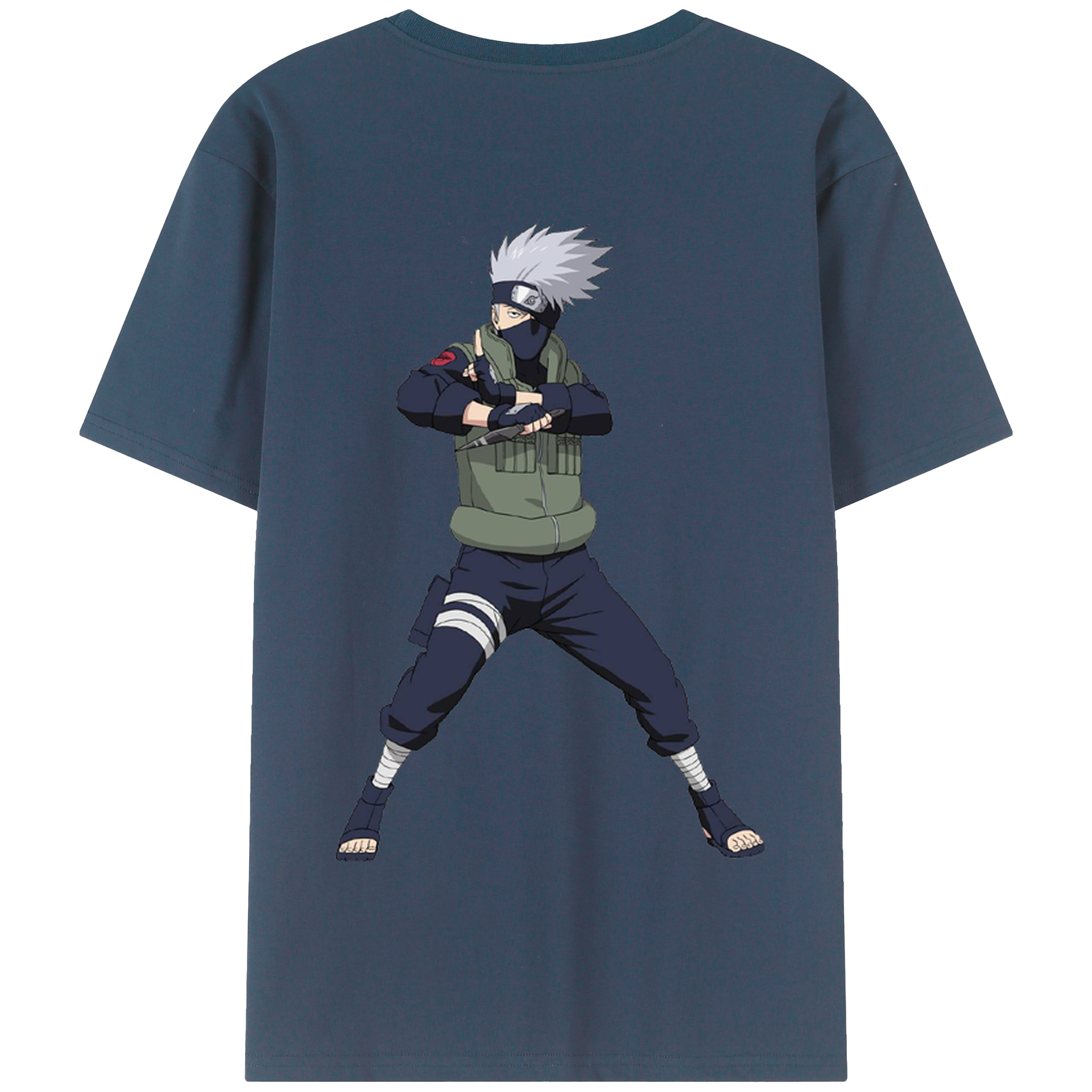 （画像用） NARUTO -ナルト- はたけ カカシ Hatake Kakashi 綿100％半袖Tシャツ（背面プリント）