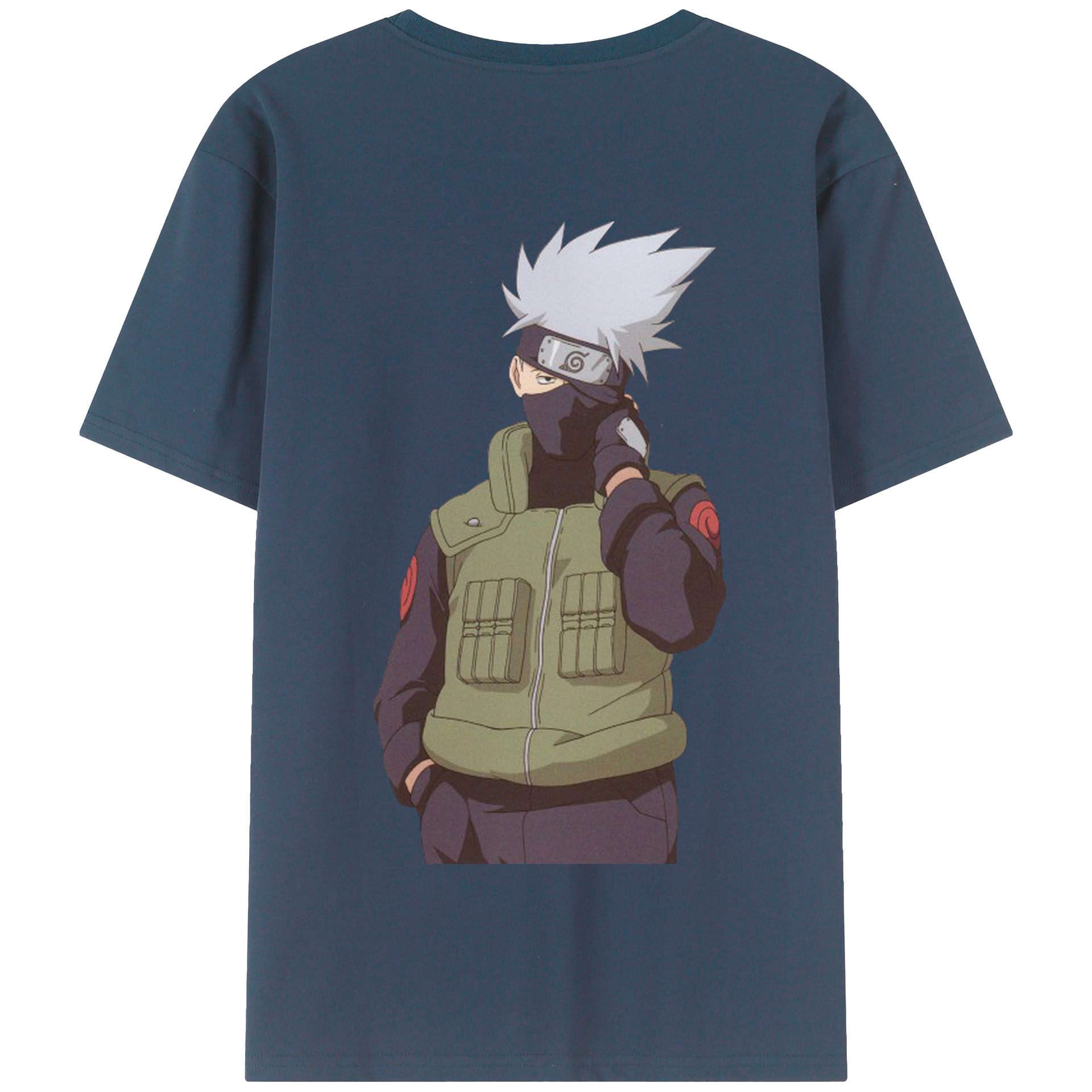 （画像用） NARUTO -ナルト- はたけ カカシ Hatake Kakashi 綿100％半袖Tシャツ（背面プリント）