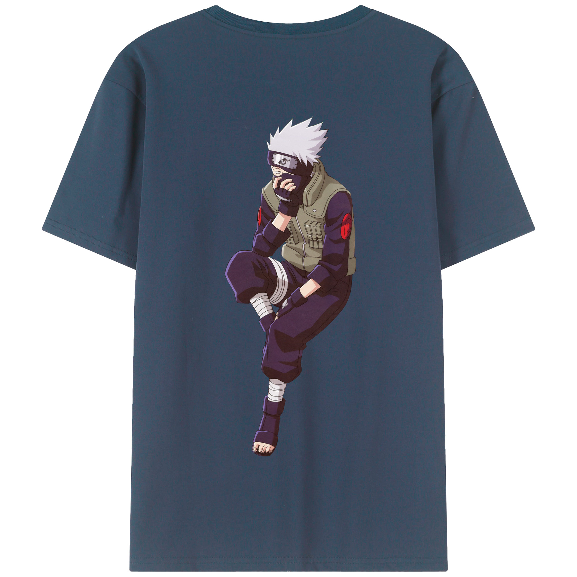 （画像用） NARUTO -ナルト- はたけ カカシ Hatake Kakashi 綿100％半袖Tシャツ（背面プリント）