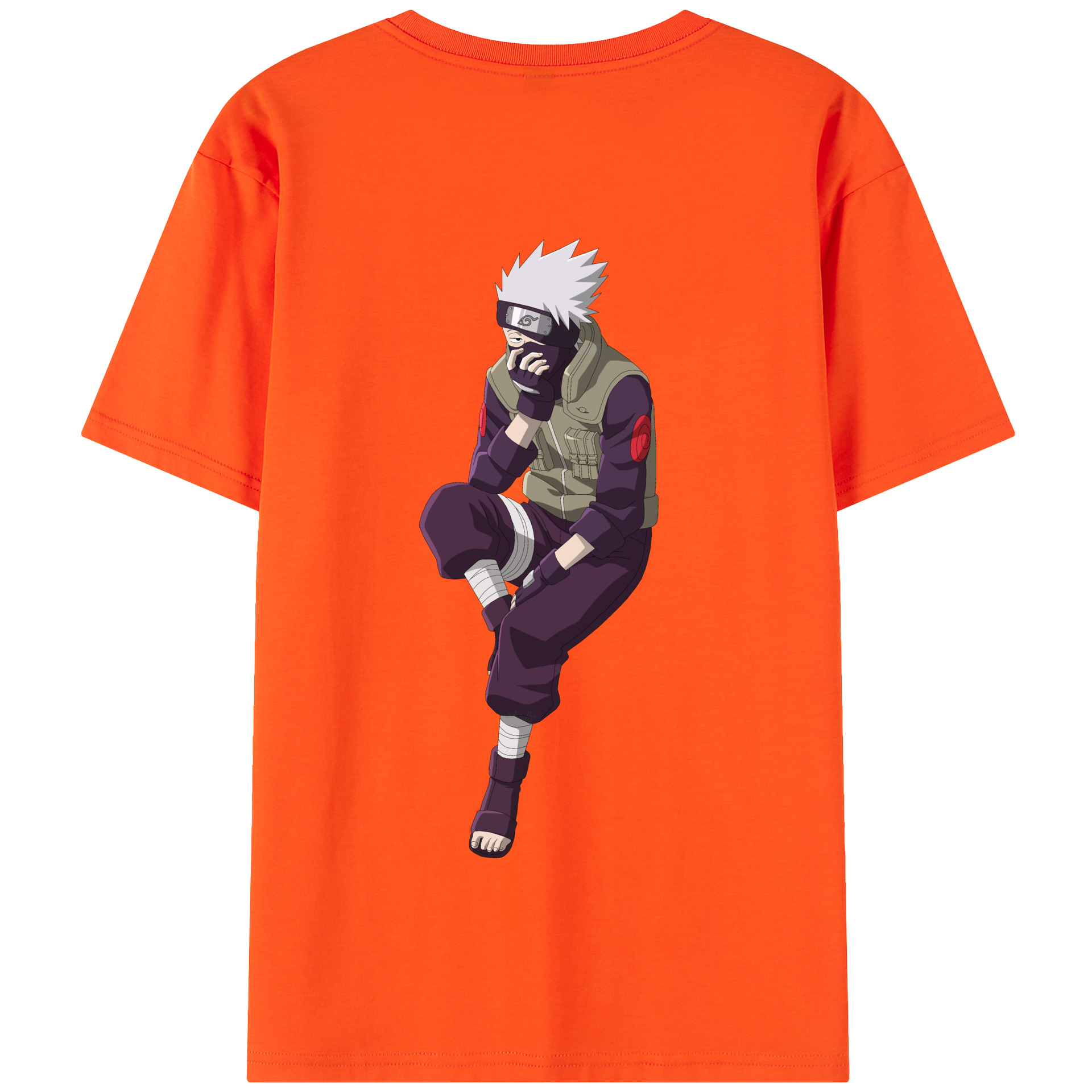 （画像用） NARUTO -ナルト- はたけ カカシ Hatake Kakashi 綿100％半袖Tシャツ（背面プリント）