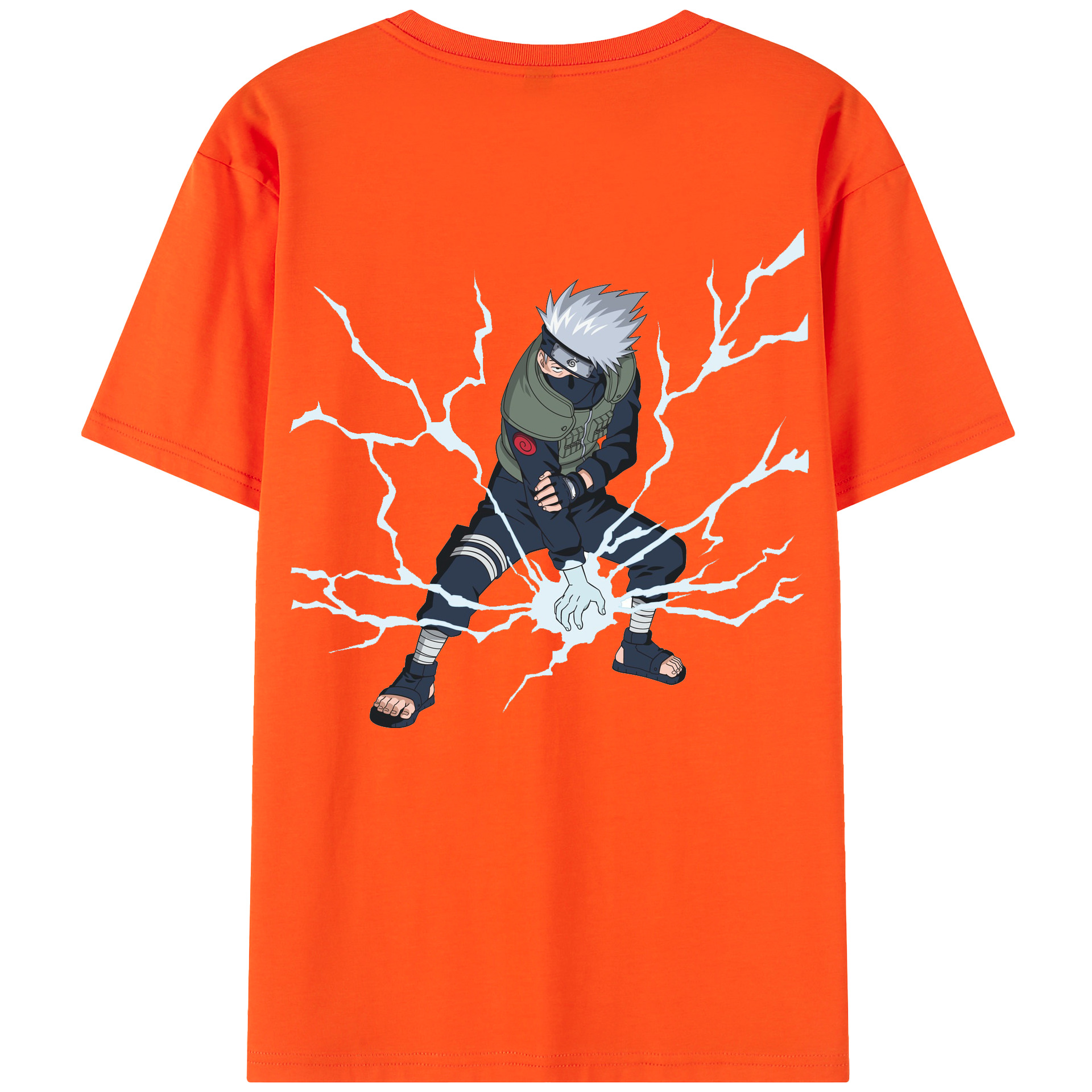 （画像用） NARUTO -ナルト- はたけ カカシ Hatake Kakashi 綿100％半袖Tシャツ（背面プリント）