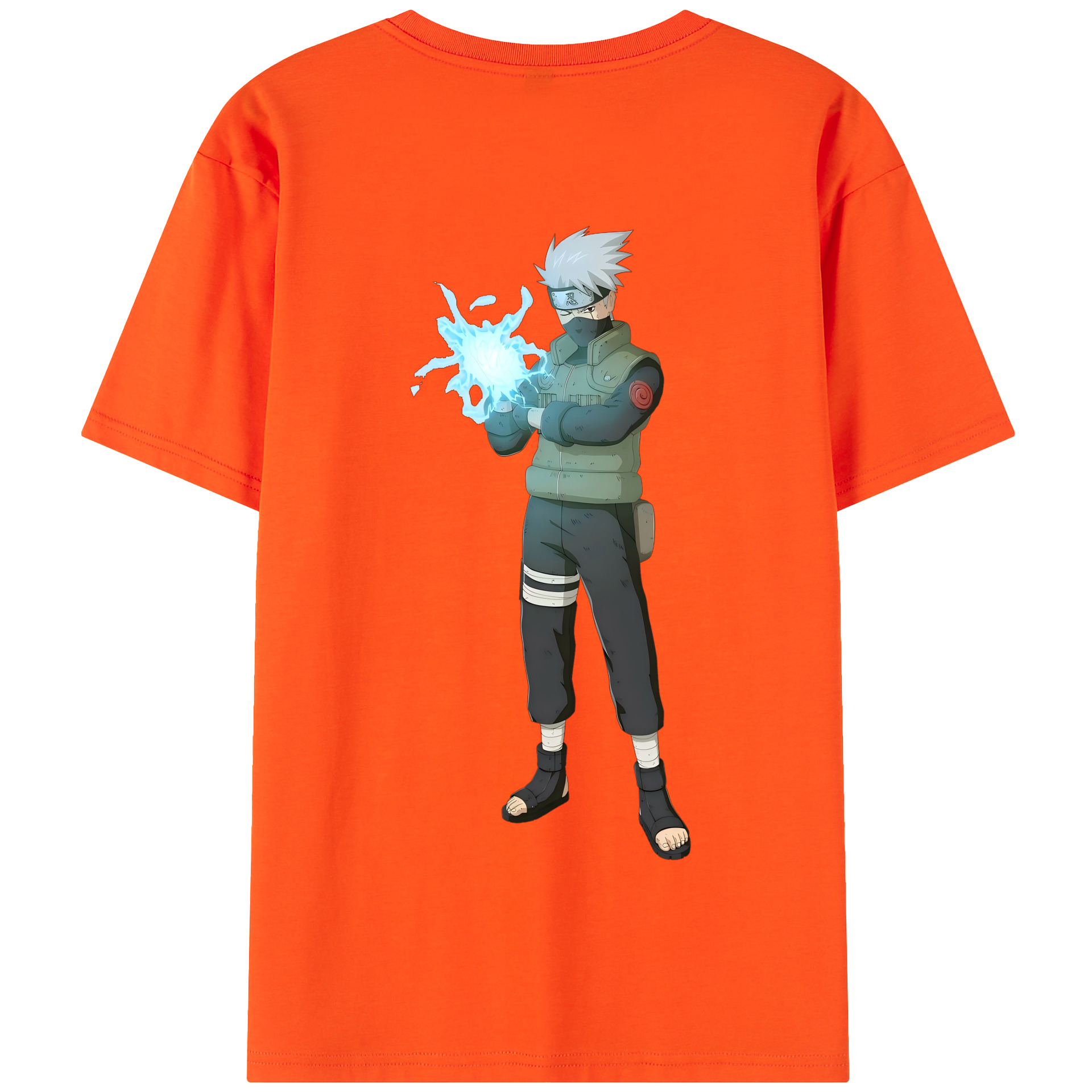 （画像用） NARUTO -ナルト- はたけ カカシ Hatake Kakashi 綿100％半袖Tシャツ（背面プリント）