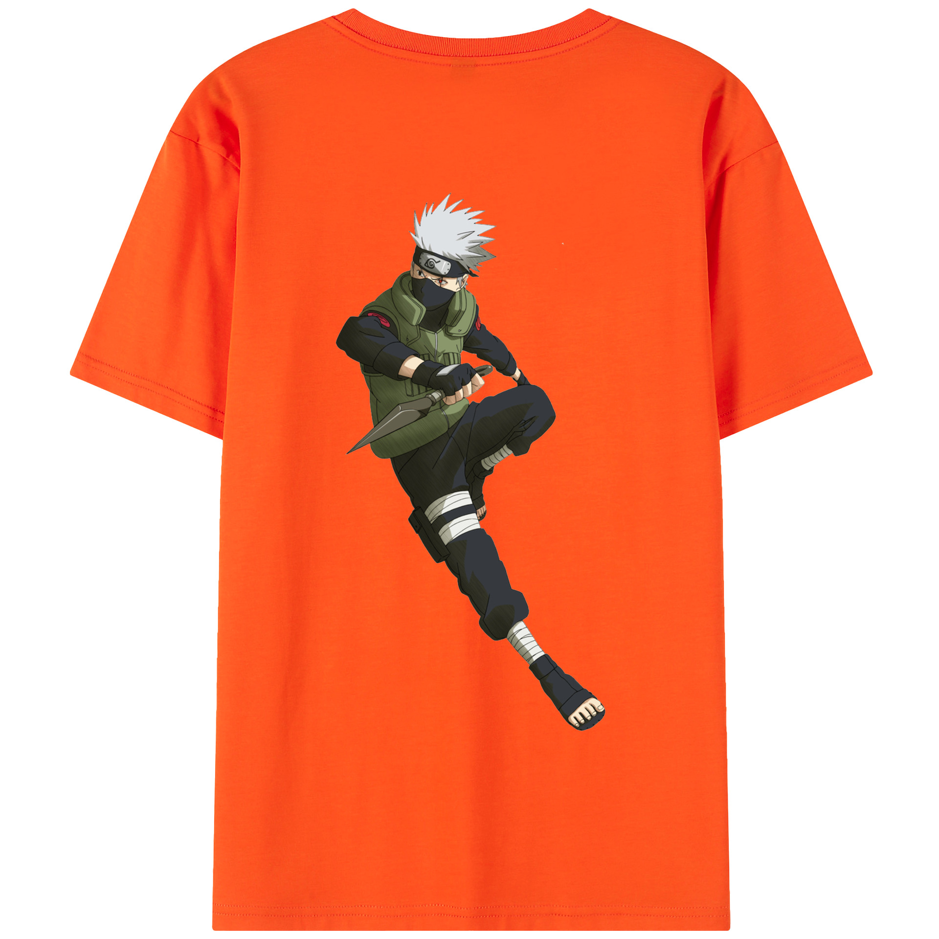 （画像用） NARUTO -ナルト- はたけ カカシ Hatake Kakashi 綿100％半袖Tシャツ（背面プリント）