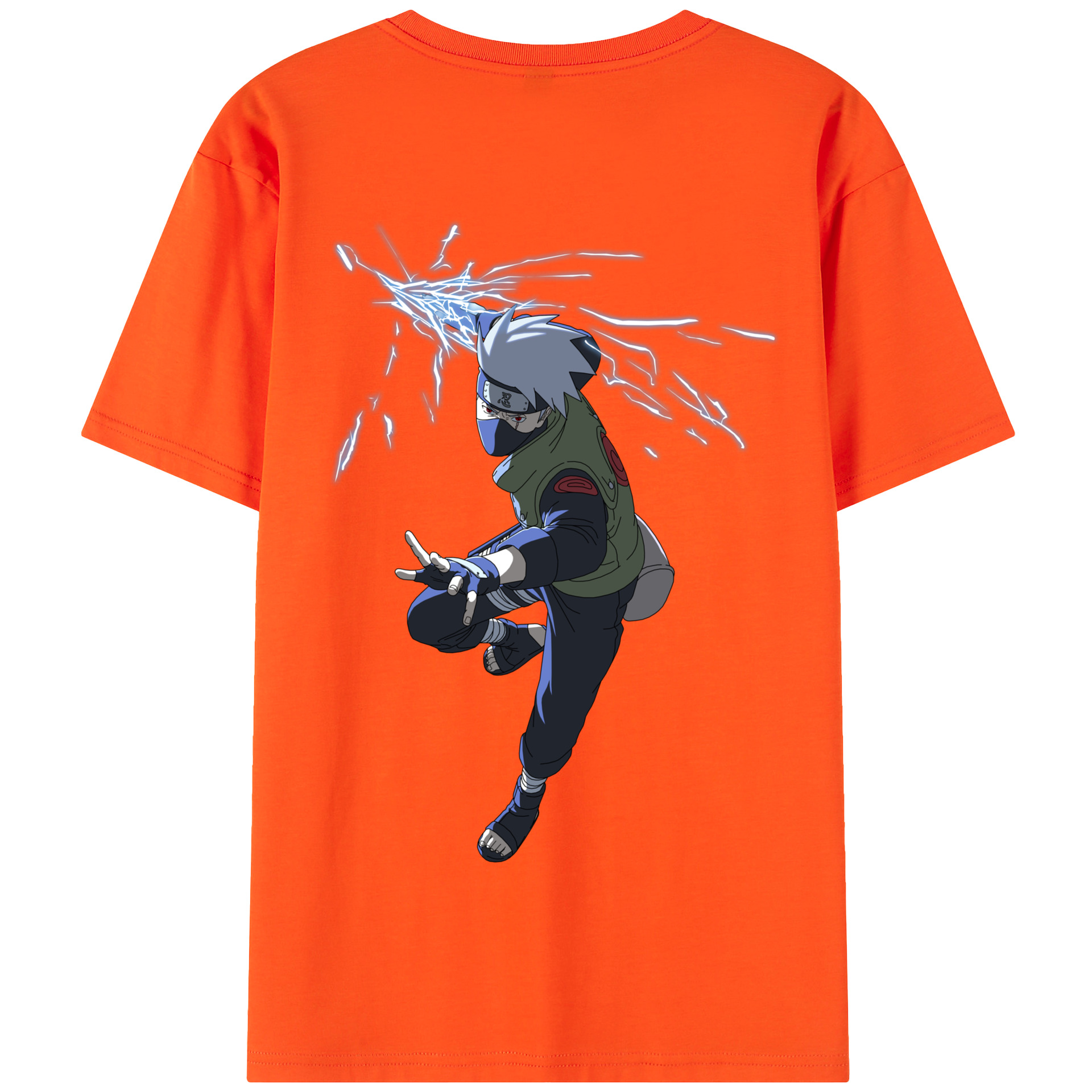 （画像用） NARUTO -ナルト- はたけ カカシ Hatake Kakashi 綿100％半袖Tシャツ（背面プリント）